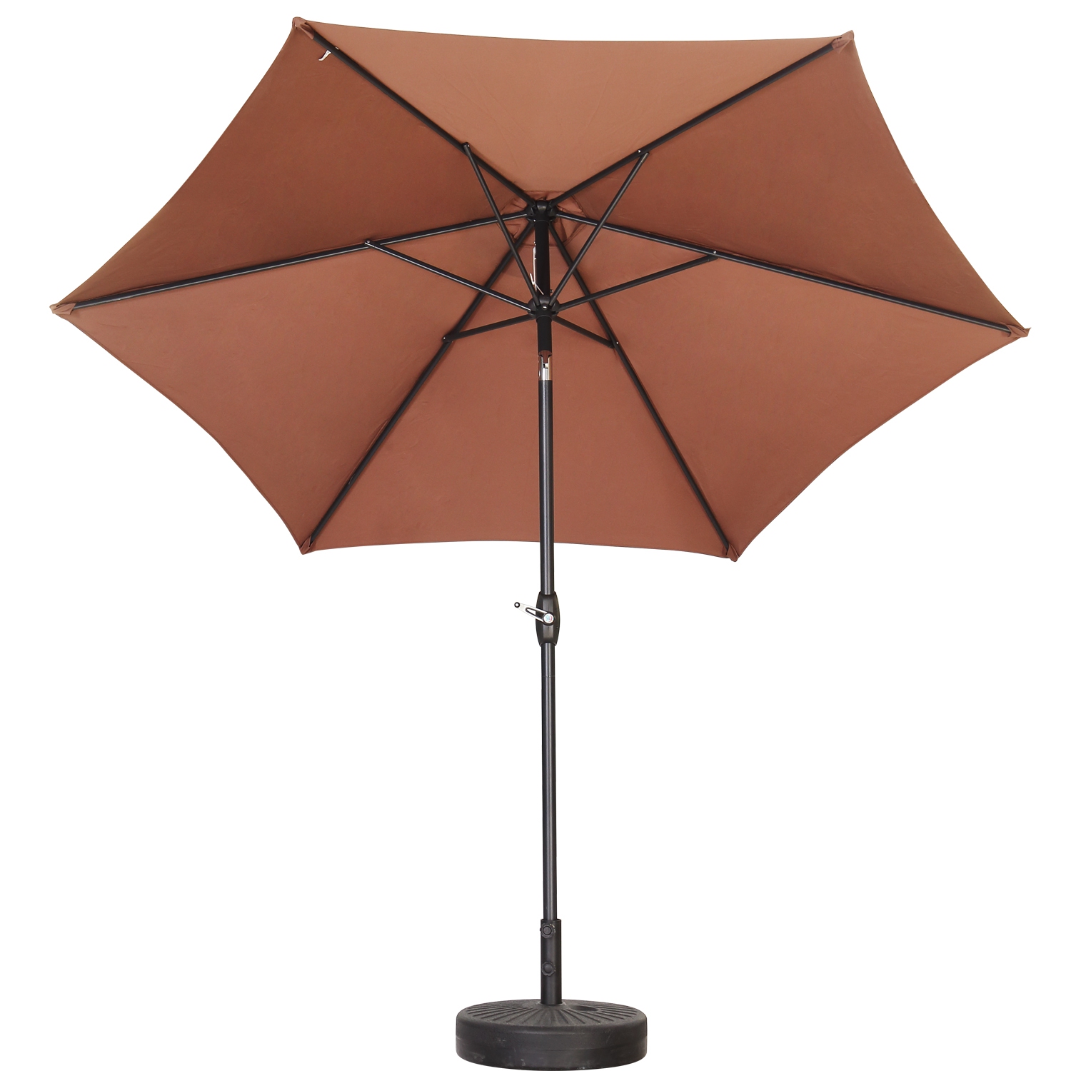 Table parapluie extérieure de 9 pi d'Ainfox, café