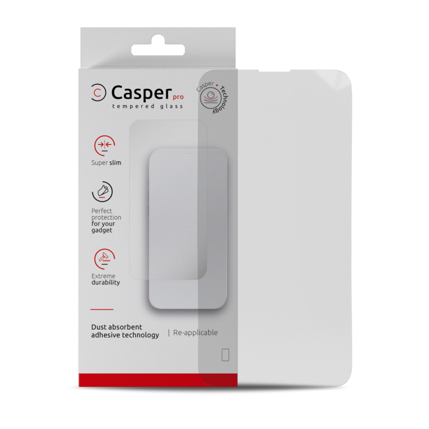 Protecteur d'écran en verre trempé Casper Pro pour iPhone 15 Plus - Protection optimale et installation facile