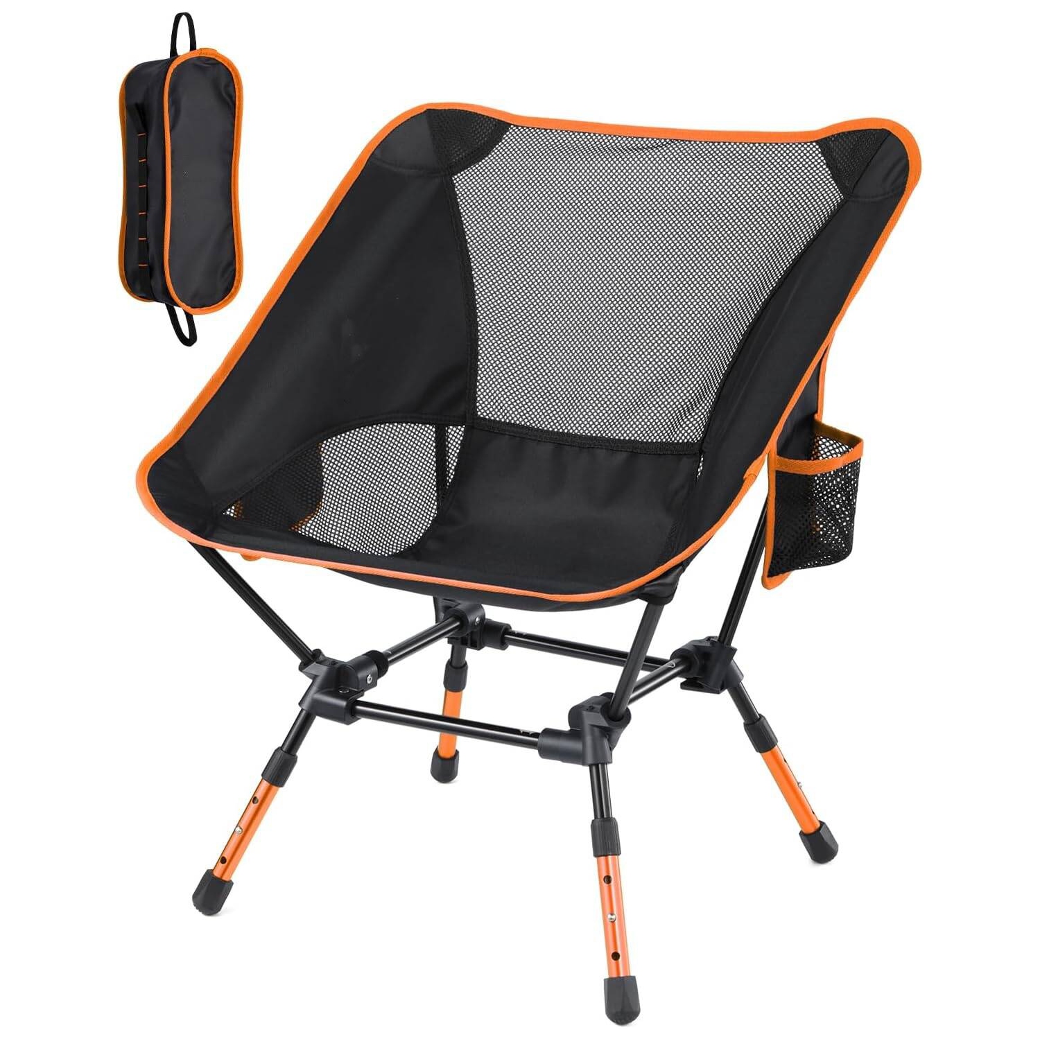 Chaises de camping de PetginHome, chaise de camping légère et pliable à hauteur réglable pour chaise de camping portative Chaise de camping compacte