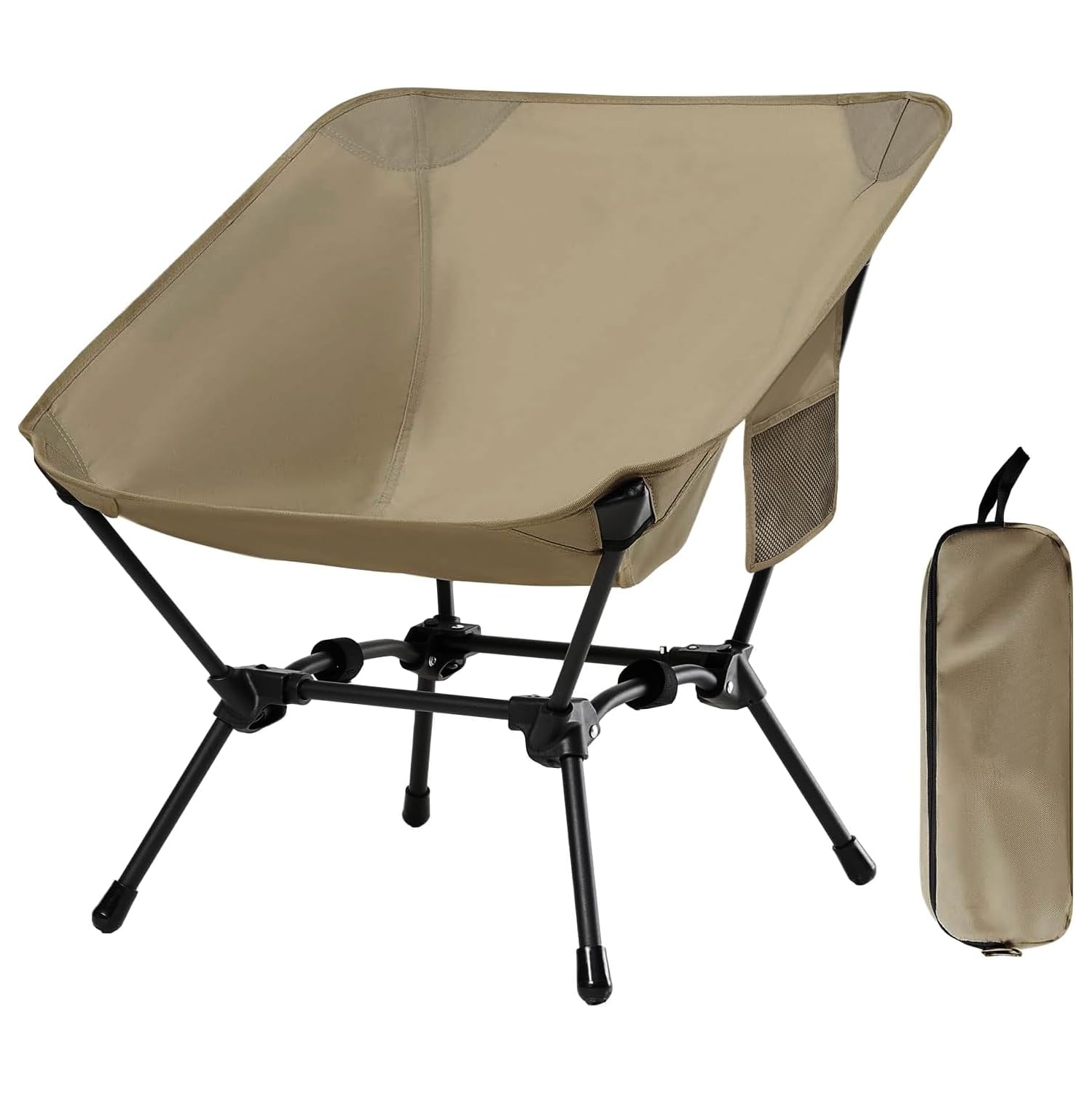 PetginHome-High Back Folding Camping Chair, Removable Pillow, Side Pocket & Carry Bag,Compact & Heavy Duty for Outdoor Camp,Hiking,Picnic, lowback -