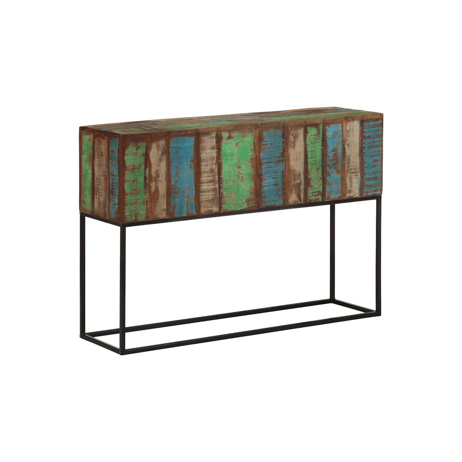 vidaXL Console Table 110x30x75 cm Solid Wood Reclaimed and Iron