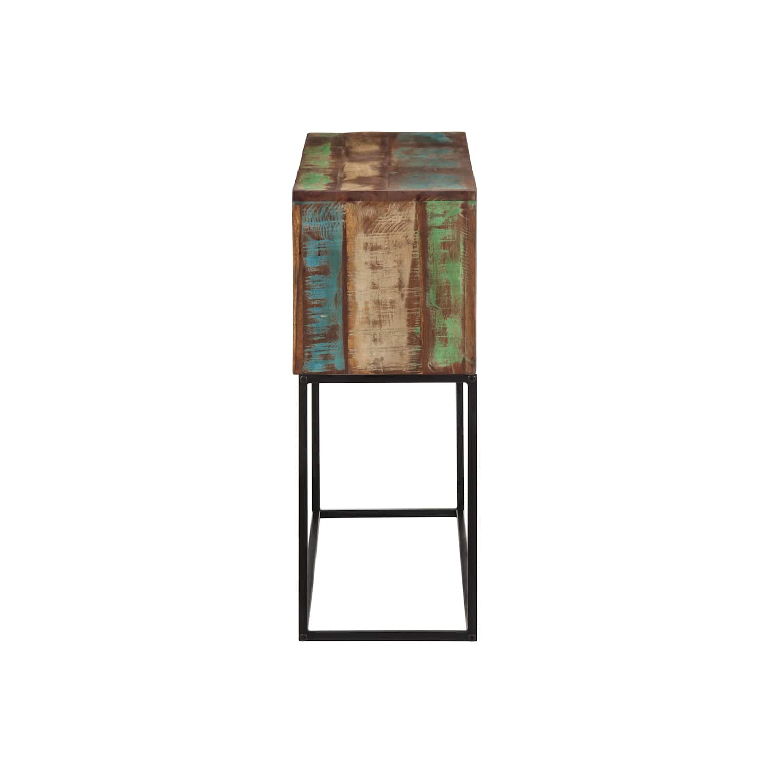 vidaXL Console Table 110x30x75 cm Solid Wood Reclaimed and Iron