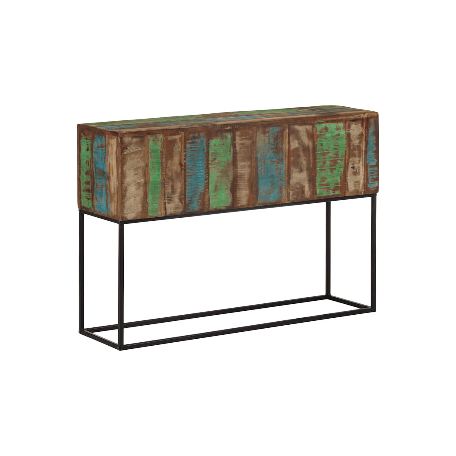 vidaXL Console Table 110x30x75 cm Solid Wood Reclaimed and Iron