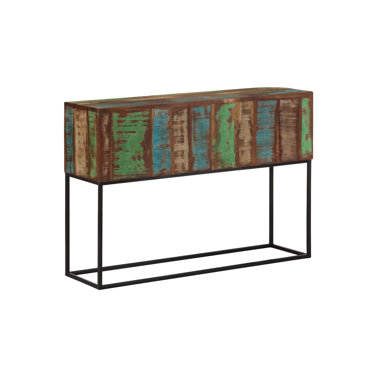 vidaXL Console Table 110x30x75 cm Solid Wood Reclaimed and Iron