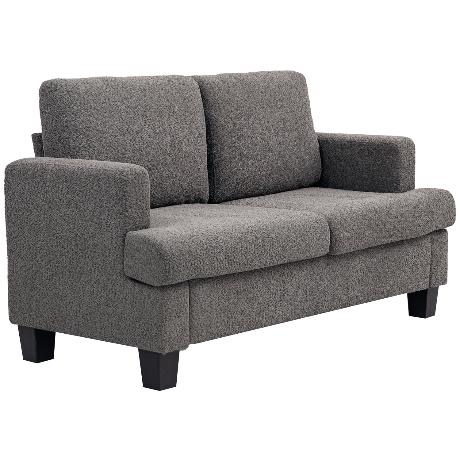 Causeuse 54,3&nbsp;po de HOMCOM, canapé moderne à 2 places avec coussins amovibles, petit canapé recouvert avec cadre en bois massif pour le salon,