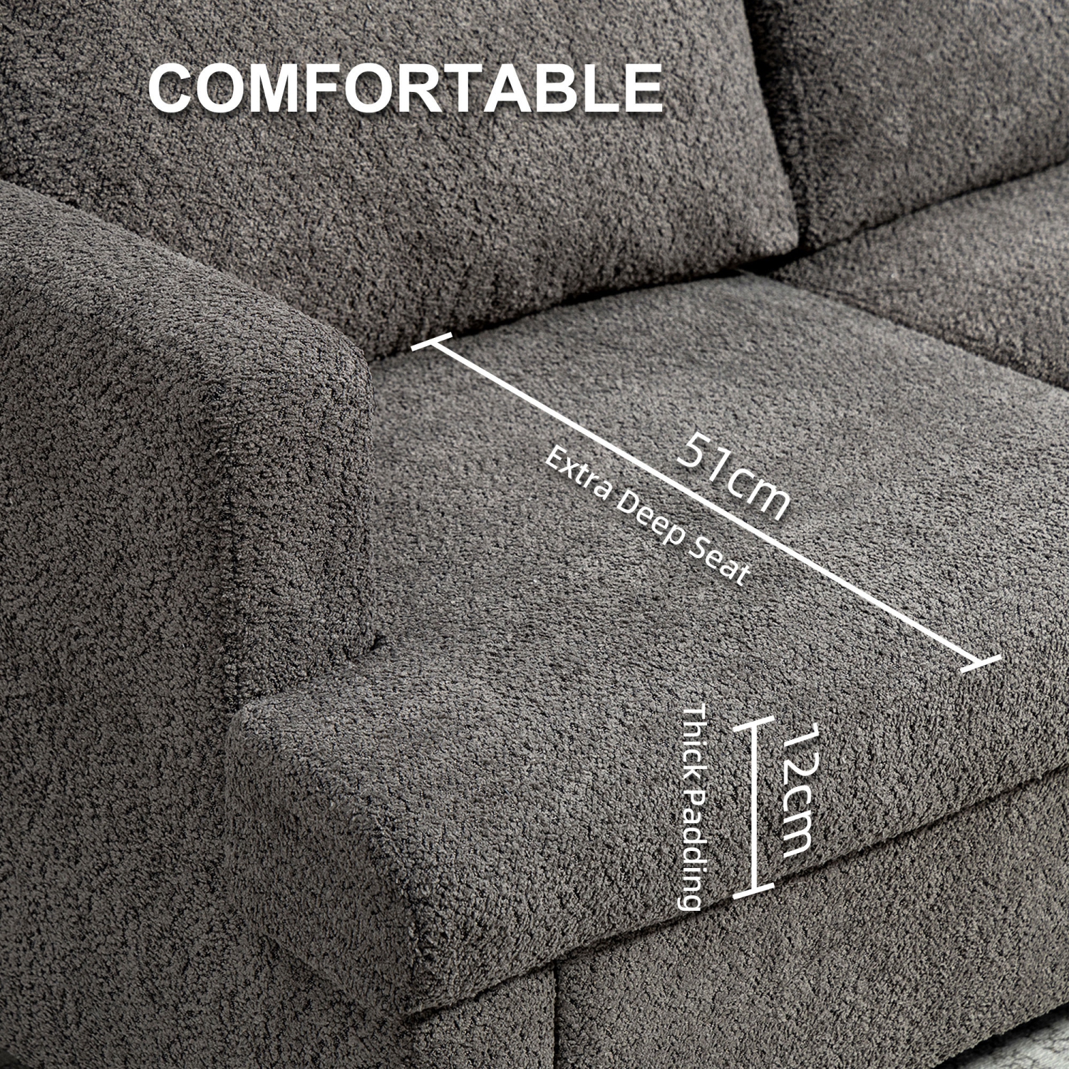 Causeuse 54,3&nbsp;po de HOMCOM, canapé moderne à 2 places avec coussins amovibles, petit canapé recouvert avec cadre en bois massif pour le salon,