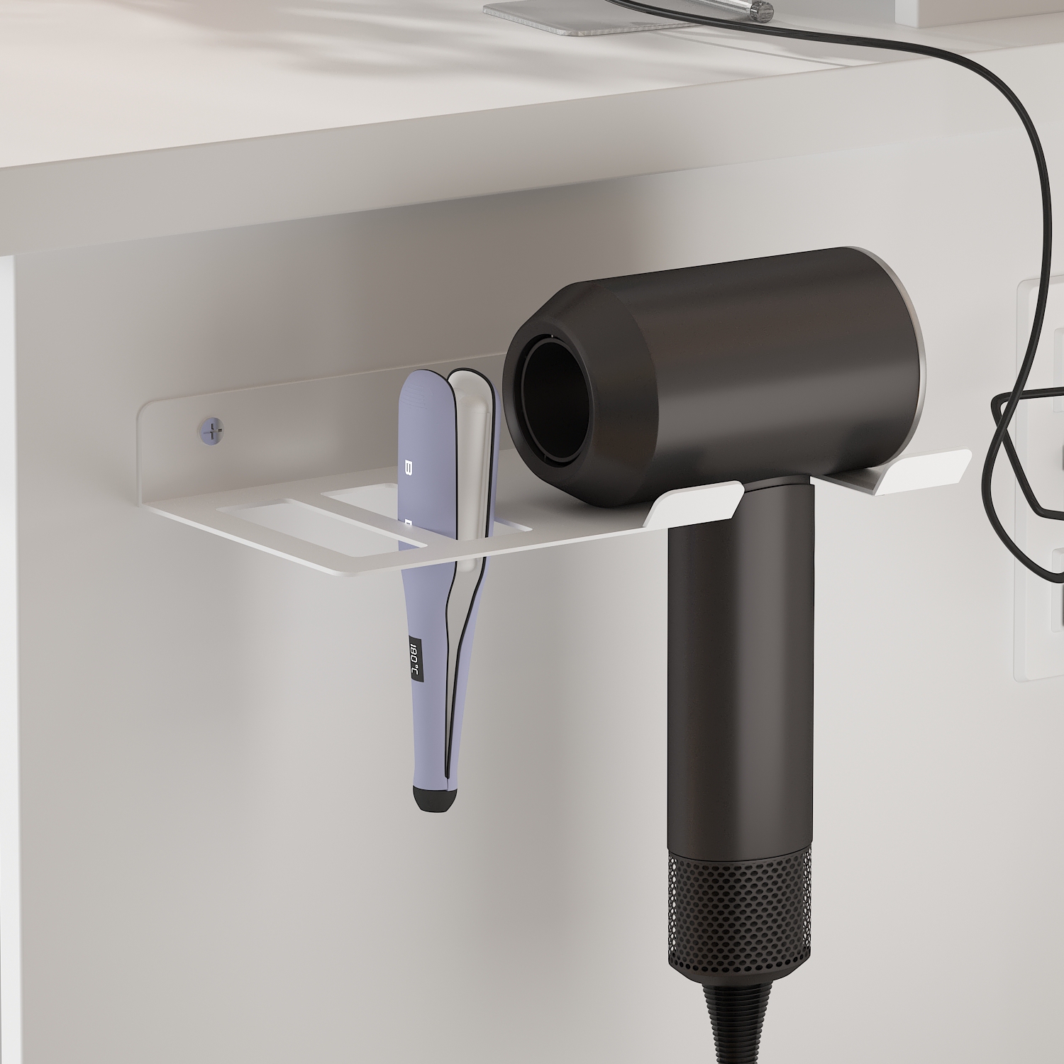 Famapy – Coiffeuse avec miroir éclairé LED, tiroirs de rangement et prises d'alimentation intégrées, table de maquillage blanche avec tabouret, blanc