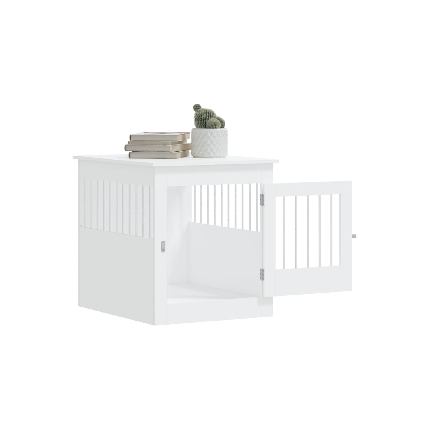 vidaXL Dog Crate Furniture White 64.5x80x71 cm Engineered Wood