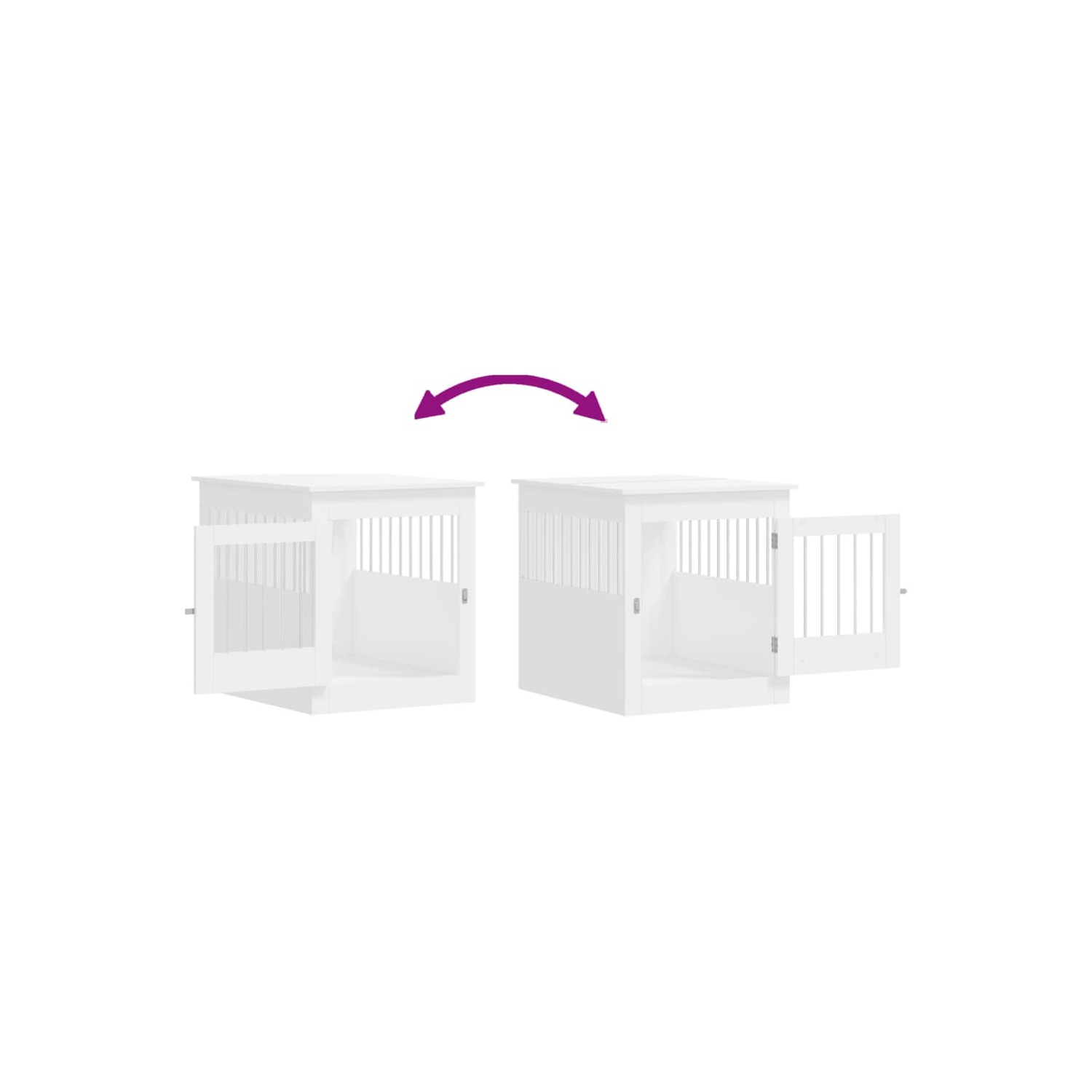 vidaXL Dog Crate Furniture White 64.5x80x71 cm Engineered Wood