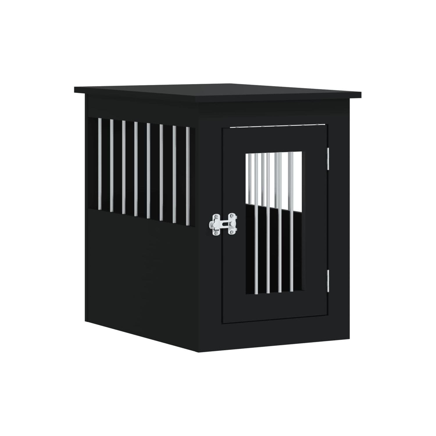 vidaXL Dog Crate Furniture Black 45x62x59 cm Engineered Wood