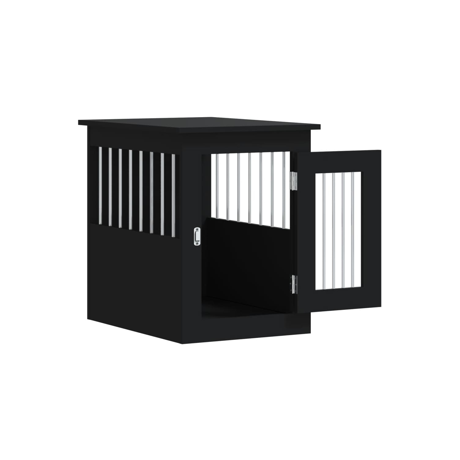 vidaXL Dog Crate Furniture Black 45x62x59 cm Engineered Wood