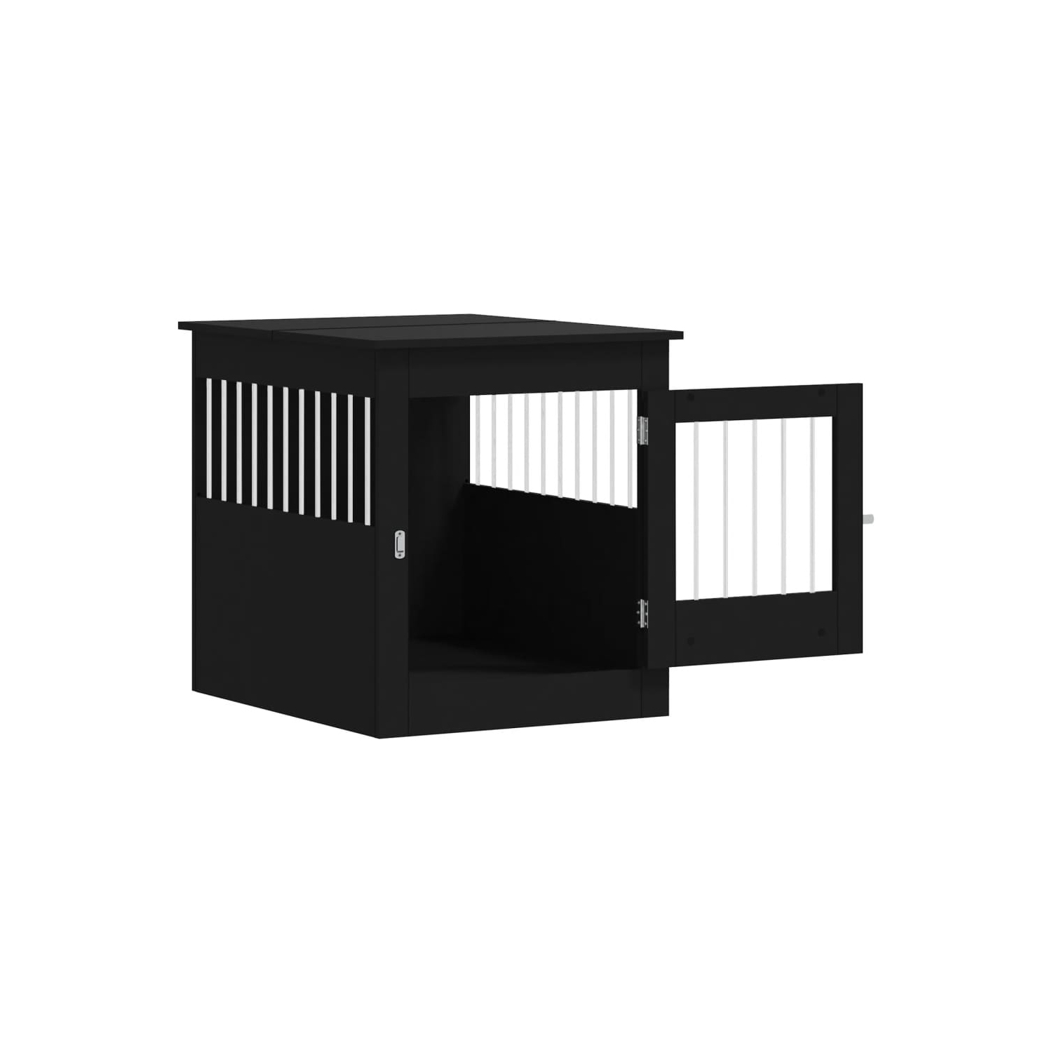 Meuble pour cage à chiens vidaXL noir 64.5 x 80 x 71 cm, bois d'ingénierie