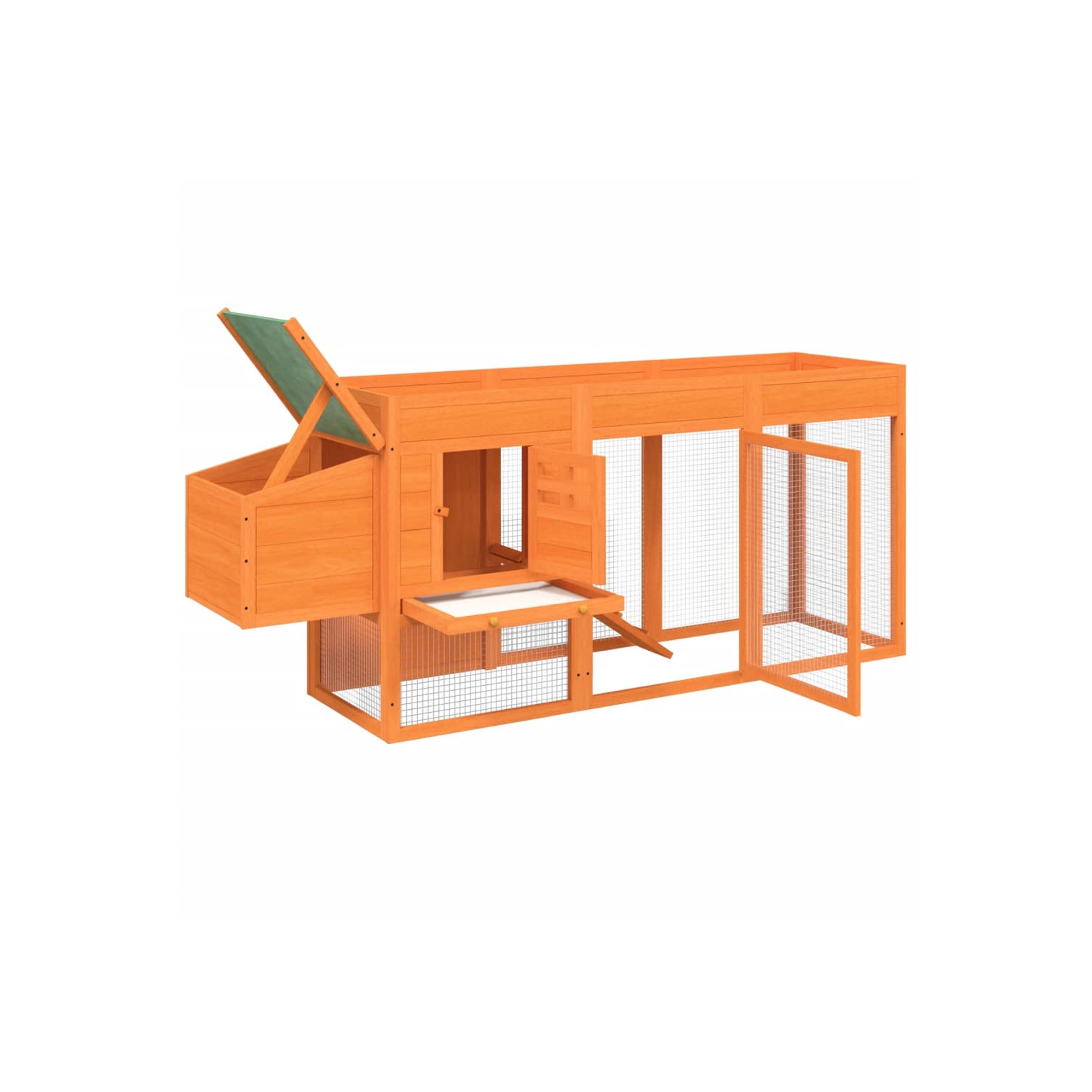 vidaXL Chicken Coop Brown 204x50x84 cm Solid Wood Pine