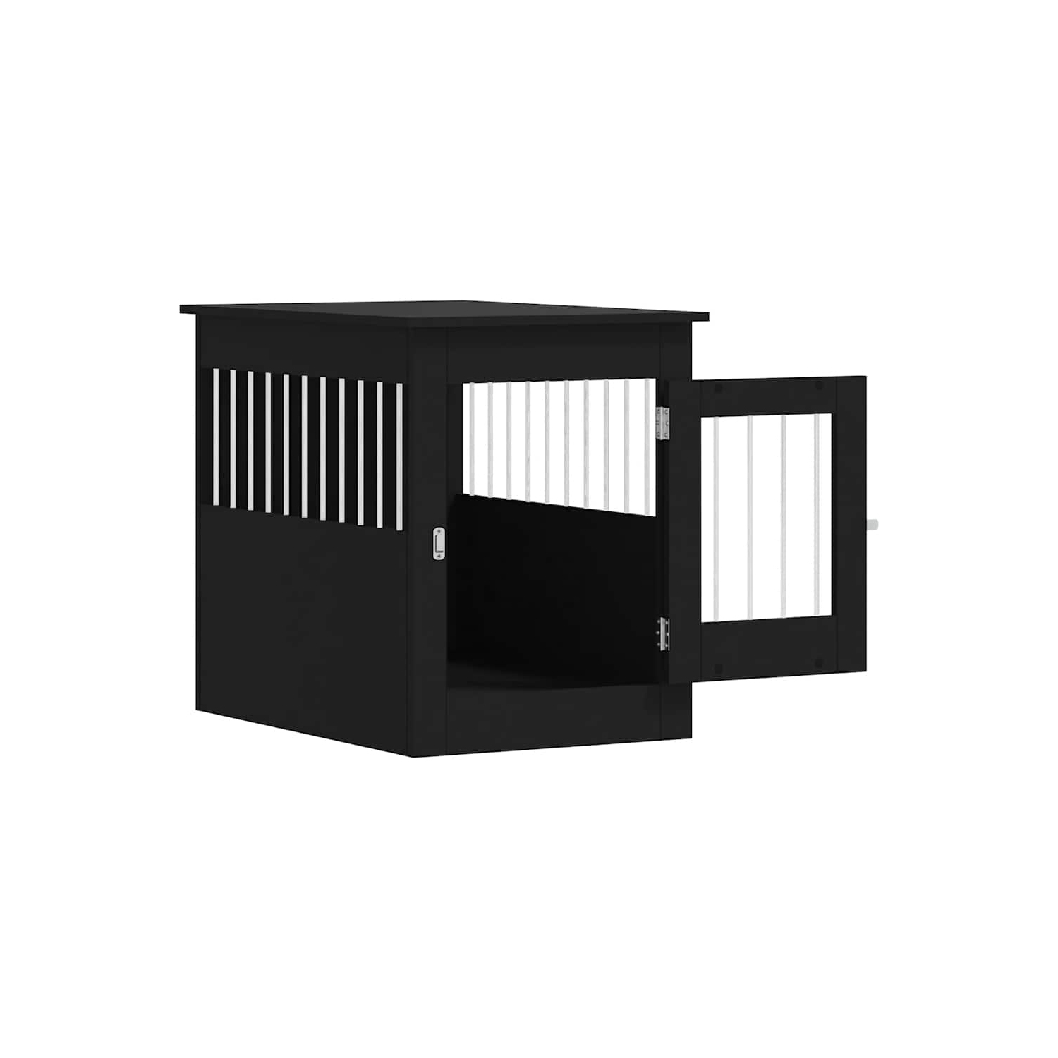 vidaXL Dog Crate Furniture Black 55x80x68 cm Engineered Wood