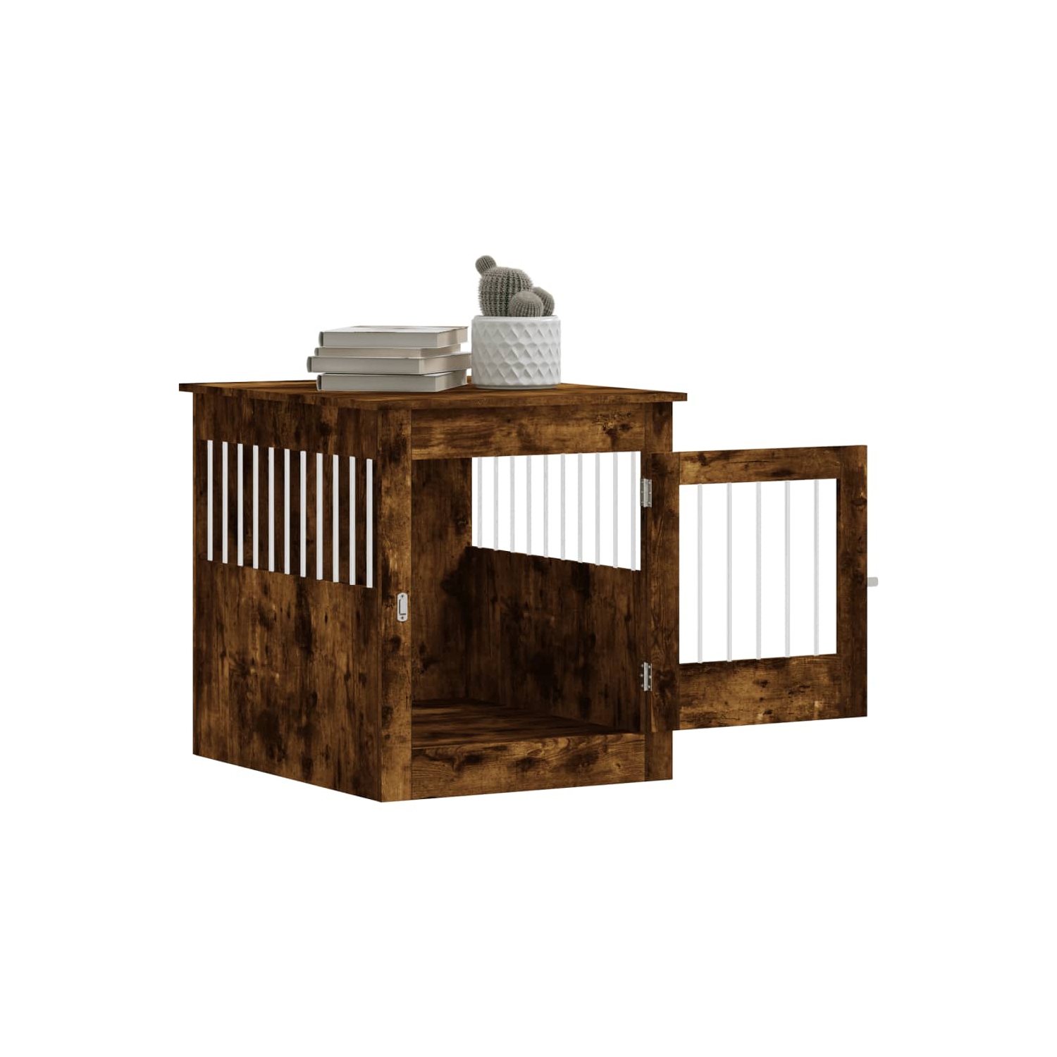 vidaXL Dog Crate Furniture Smoked Oak 64.5x80x71 cm Engineered Wood