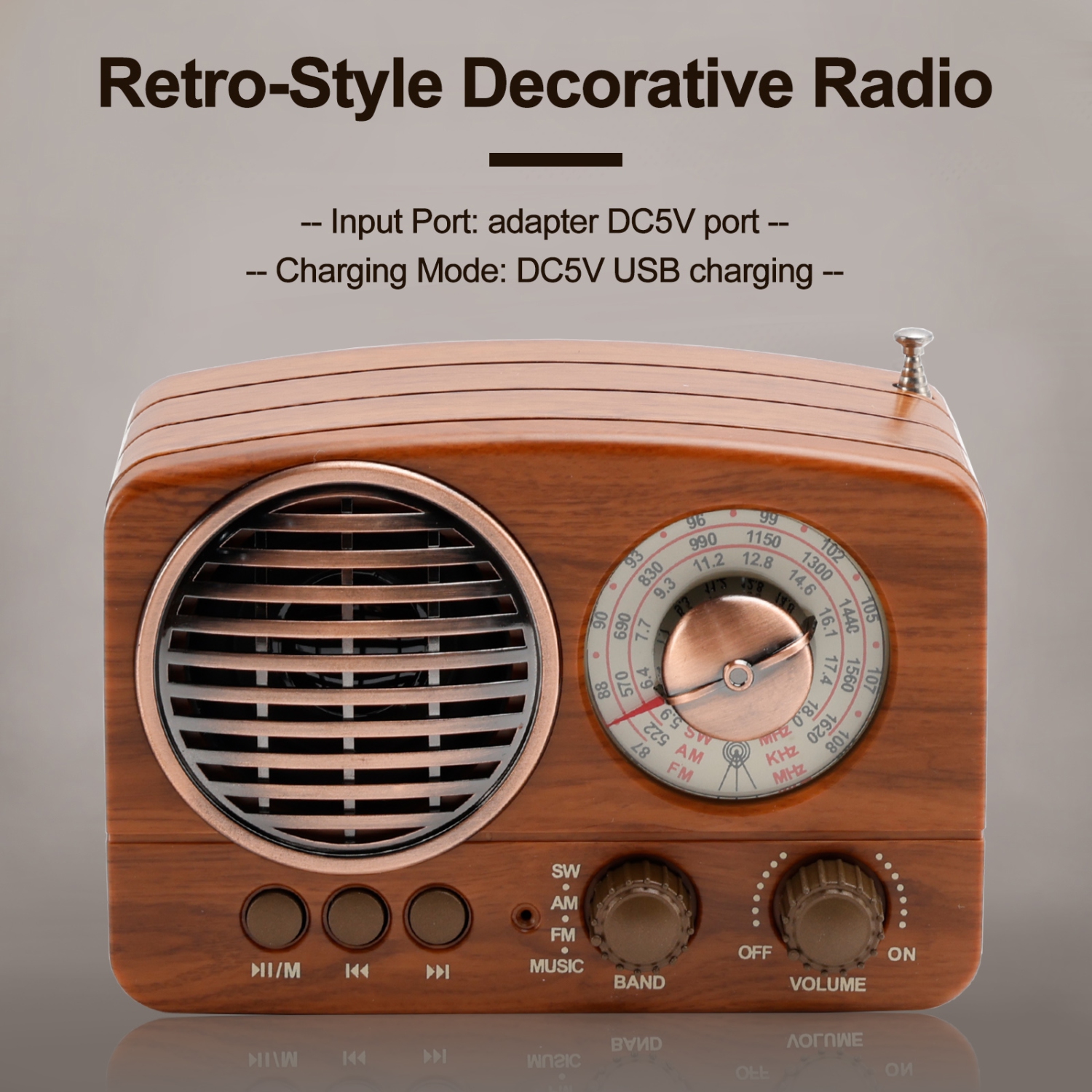 Retro-Style Decorative Radio Mini Portable Music Player Bluetooth Speaker Radio