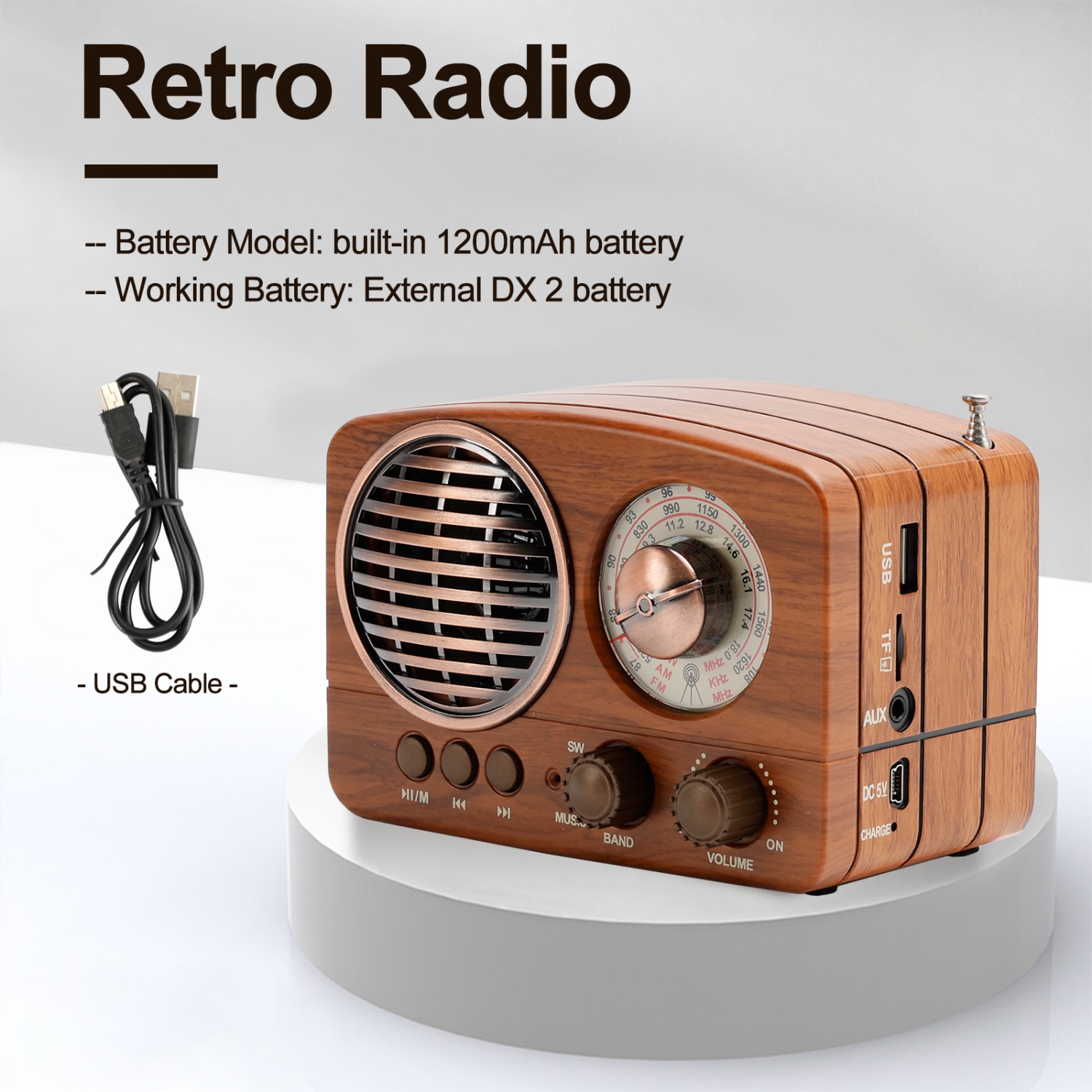 Retro-Style Decorative Radio Mini Portable Music Player Bluetooth Speaker Radio