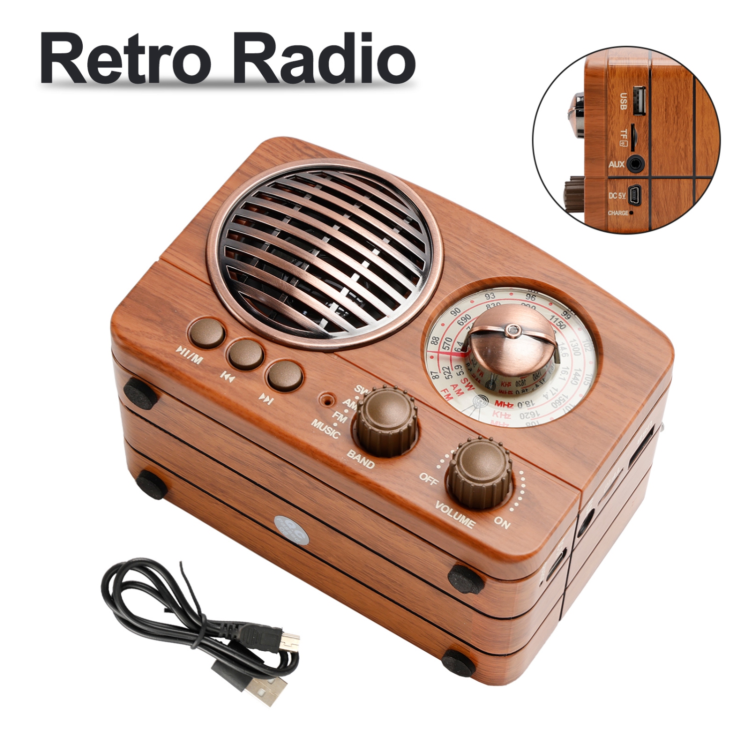 Retro-Style Decorative Radio Mini Portable Music Player Bluetooth Speaker Radio