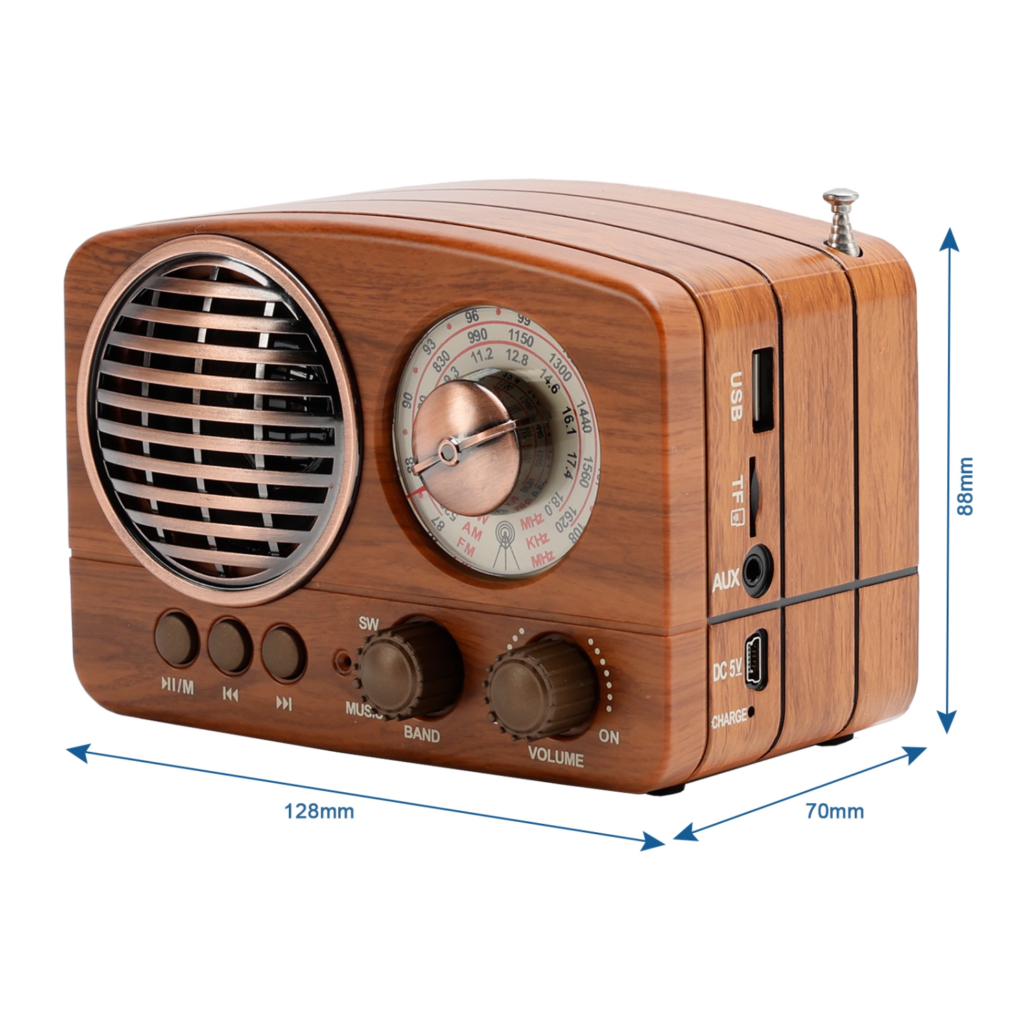 Retro-Style Decorative Radio Mini Portable Music Player Bluetooth Speaker Radio