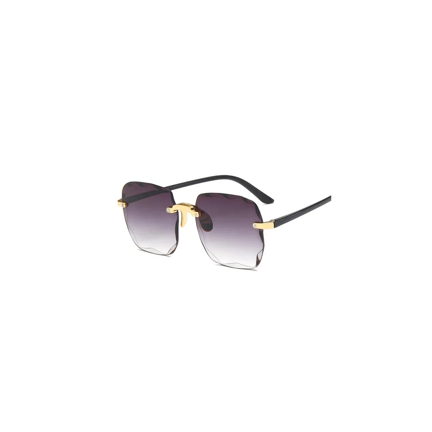 Lunettes de soleil Carrées Femme Créateur de la marque Mode Rimless Lunettes de soleil dégradées Lunettes de soleil Verre coupant Lunettes sans cadre