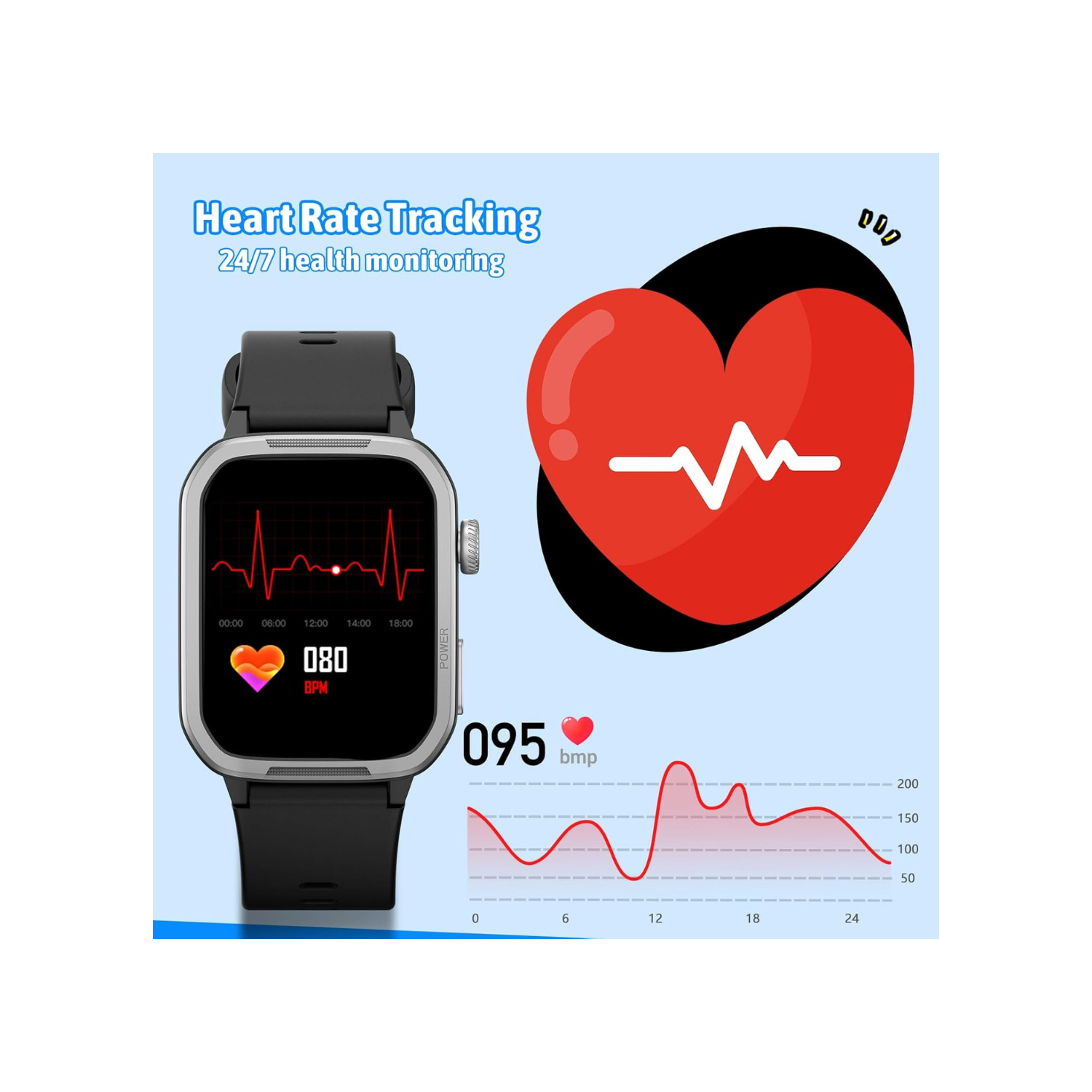 Smart Watch for Kids, Tempered Glass Fitness Sport Watch Boy Girls Teens with 19 Sport Modes, Pedometer, Sleep Monitor, Kids Watch Birthday Gifts Toy