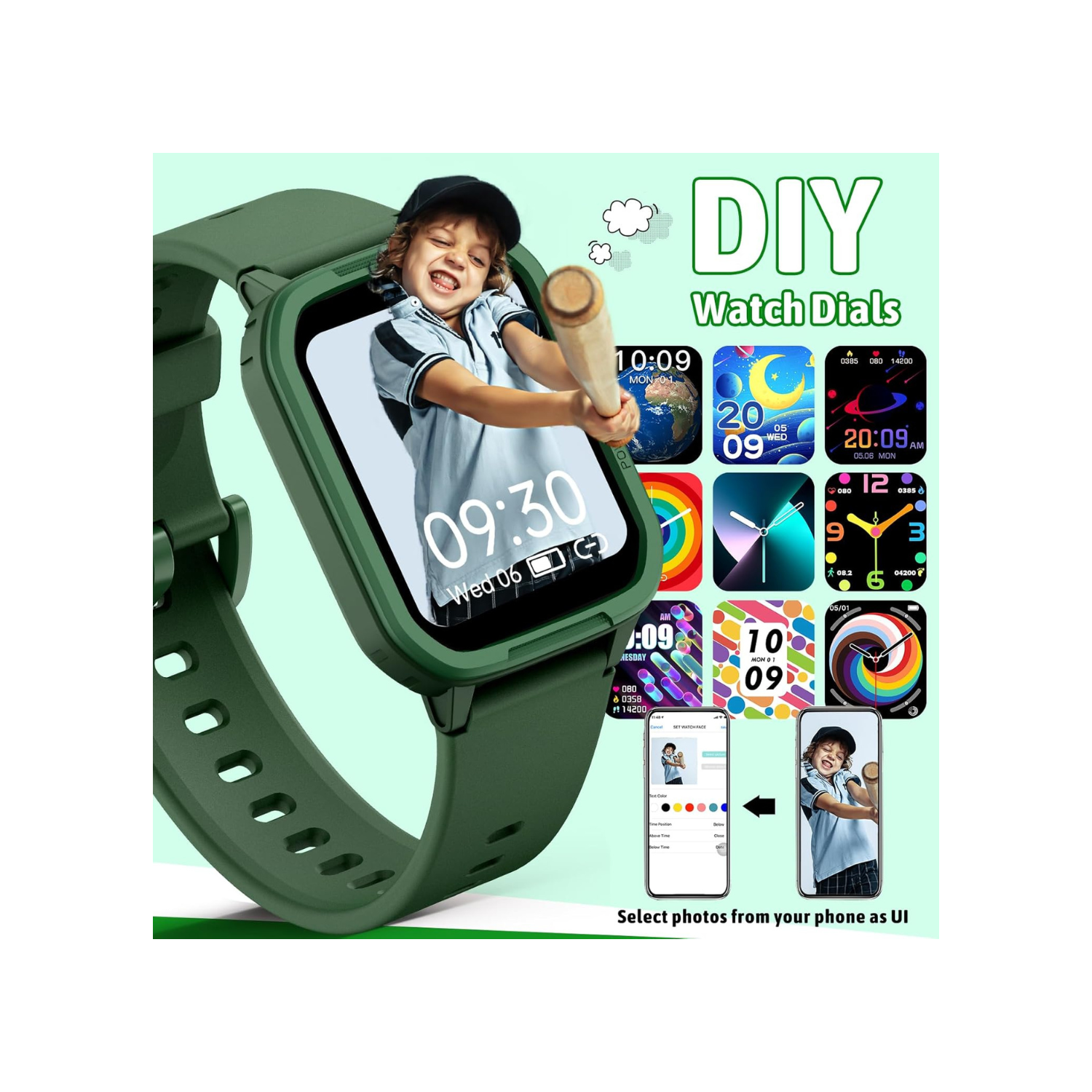 Smart Watch for Kids, Tempered Glass Fitness Sport Watch Boy Girls Teens with 19 Sport Modes, Pedometer, Sleep Monitor, Kids Watch Birthday Gifts Toy