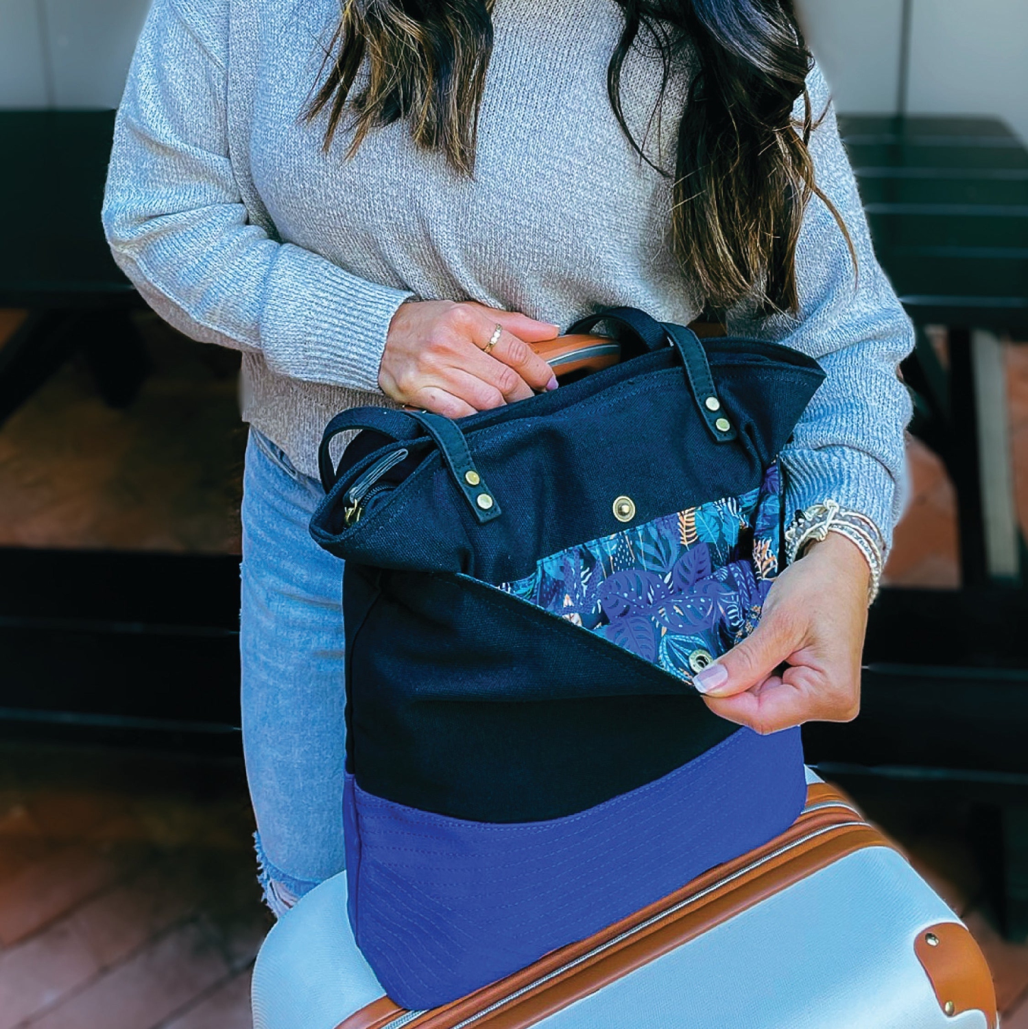 Minimalist Tote Bag - Eternal Optimist in Cobalt Blue by FourFour Co