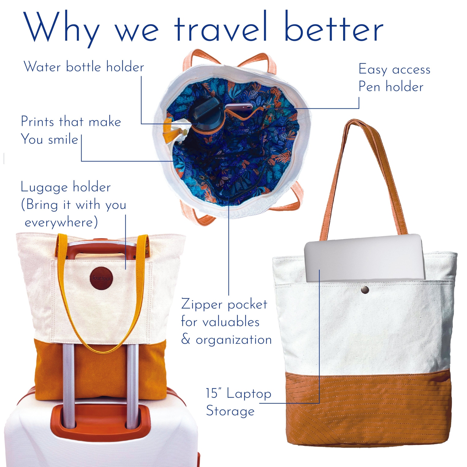 Stylish Tote Bag - Bliss Curry/Cream by FourFour Co