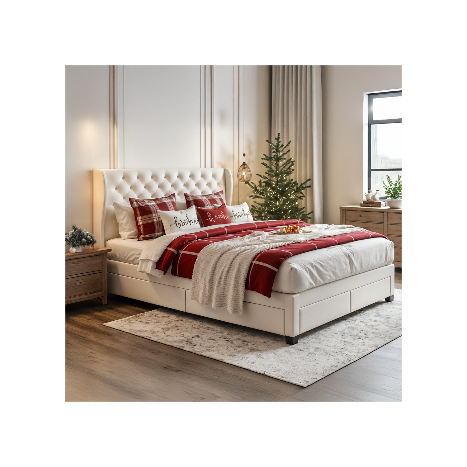 Lit avec rangement à 4 tiroirs Brittany