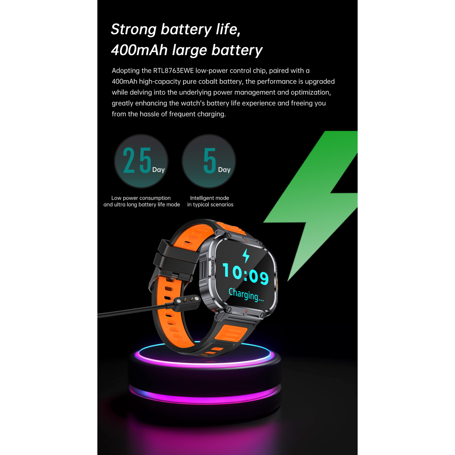 TUTT Smartwatch For Men 2.0" Square Dial Rugged Military | Health and Fitness Tracking | Flashlight | NX23 Smart Watch