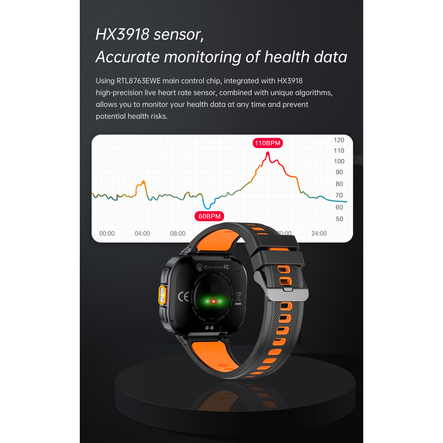 TUTT Smartwatch For Men 2.0" Square Dial Rugged Military | Health and Fitness Tracking | Flashlight | NX23 Smart Watch