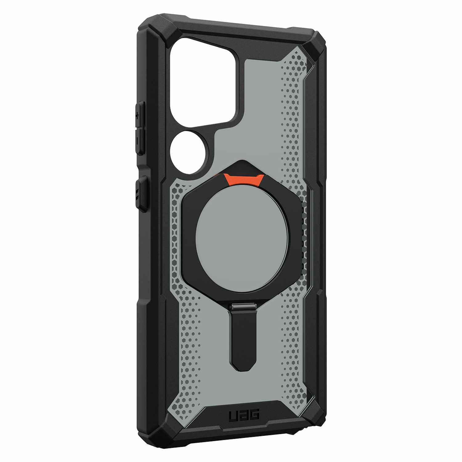 UAG – Étui robuste avec béquille Plasma XTE avec aimant | Conçu pour Galaxy S25 Ultra | Noir/Orange