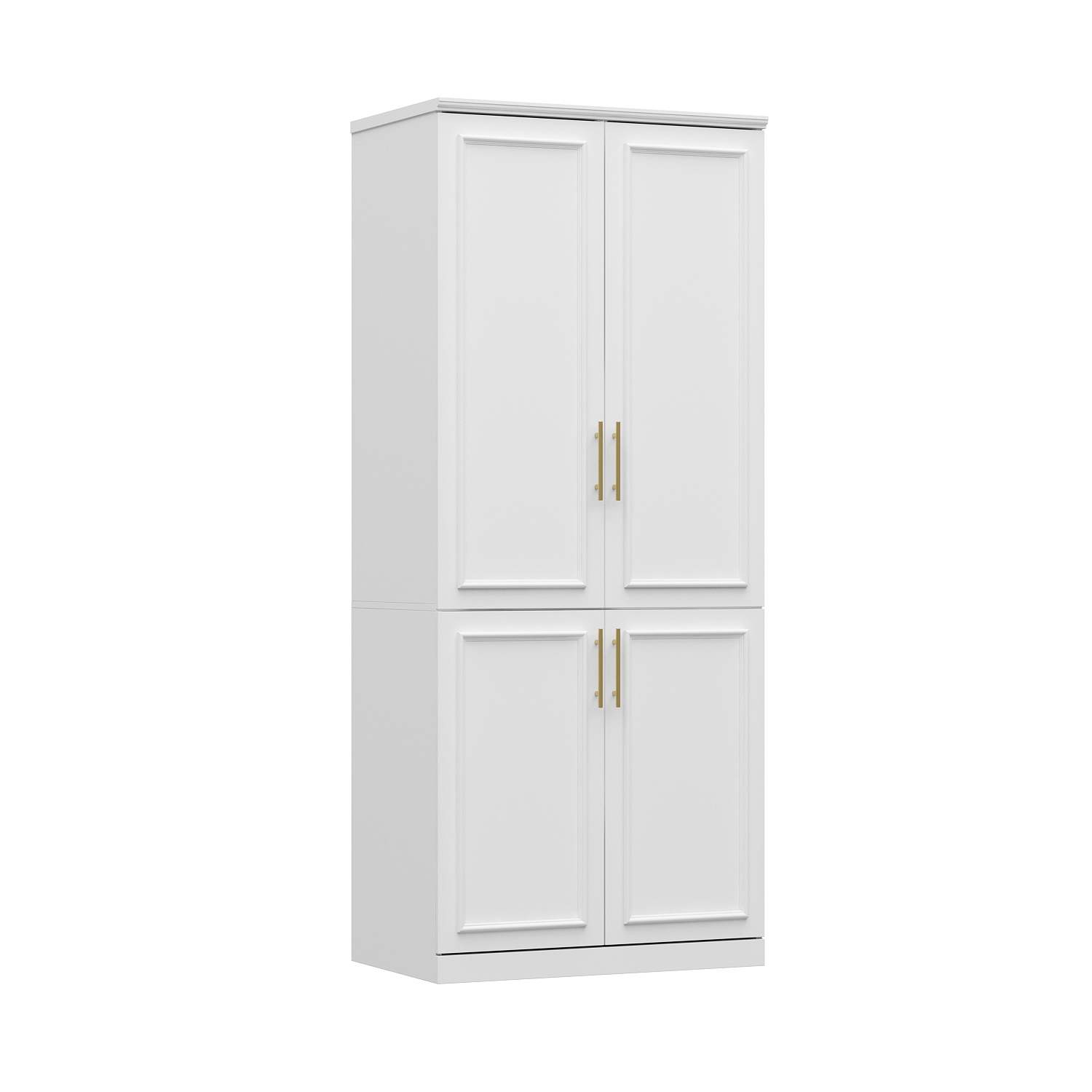 Homsee – Garde-robe avec tablettes et tringles suspendues pour rangement de chambre à coucher, blanc