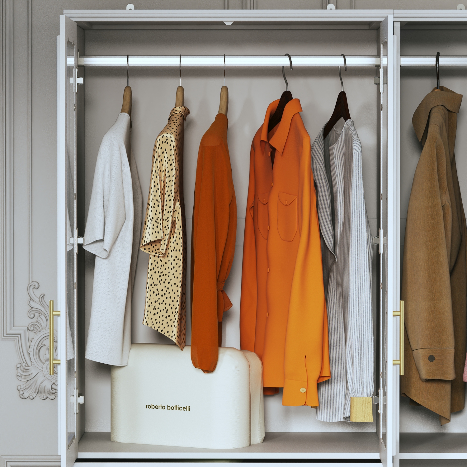 Homsee – Garde-robe multifonction avec tablettes réglables, deux tringles suspendues et tiroirs spacieux pour un rangement efficace, blanc