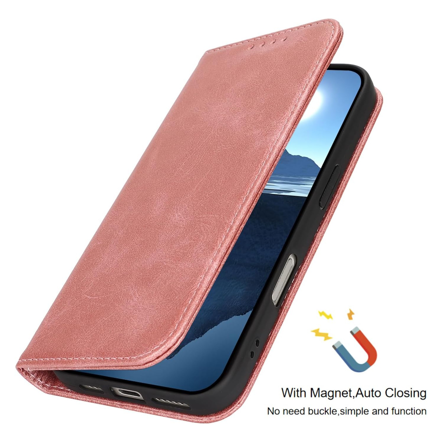 Wallet Case for iPhone 16 Pro Max, Premium PU Leather Flip Folio Case with Card Slot,Stand Holder and Magnetic Closure TPU Shockproof Interior