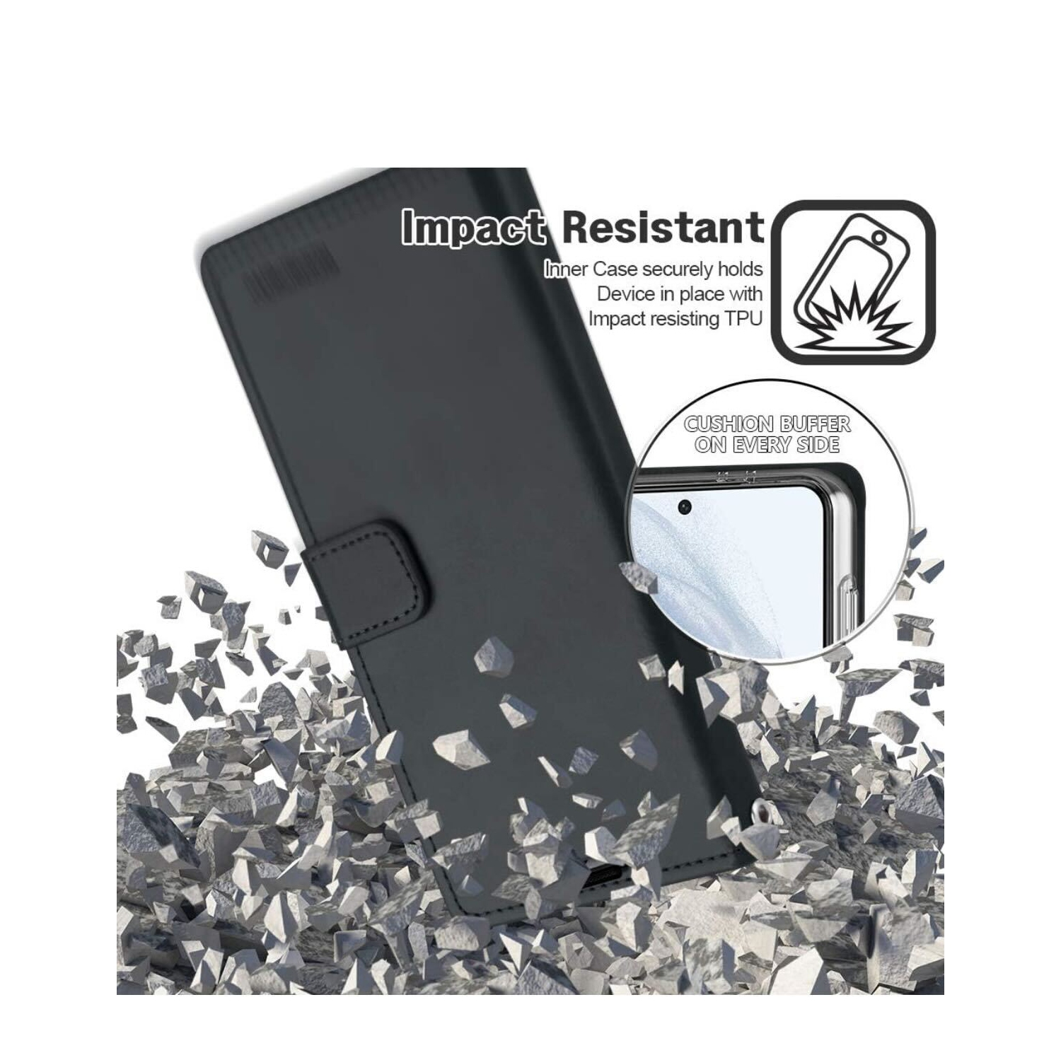 Wallet Case for iPhone 16 Pro Max, Premium PU Leather Flip Folio Case with Card Slot,Stand Holder and Magnetic Closure TPU Shockproof Interior