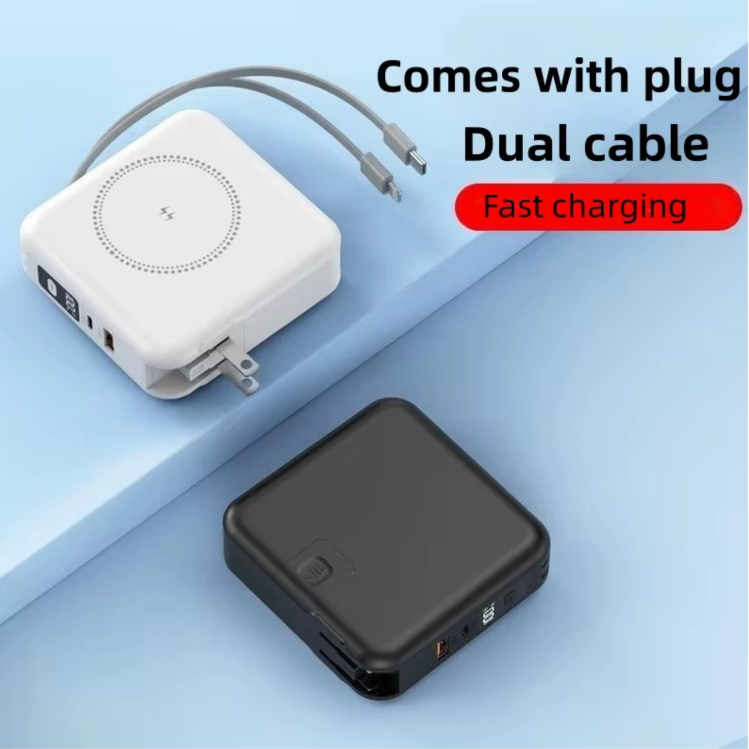 Chargeur portatif de voyage sans fil TUTT 10&nbsp;000&nbsp;mAh avec recharge magnétique sans fil et prise en charge du chargement rapide