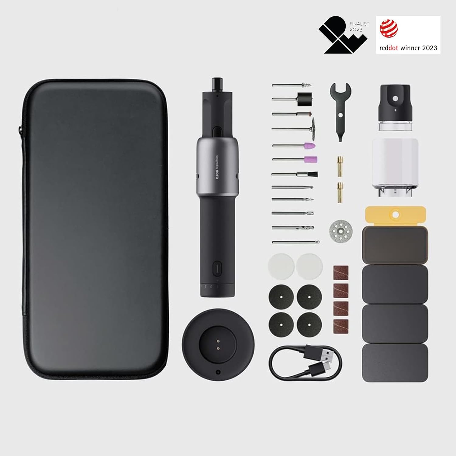 Outils rotatifs électriques HOTO, trousse d'outils à découper électrique sans fil 35-en-1 avec lumière LED, 25000&nbsp;tr/min Max à 5 vitesses,