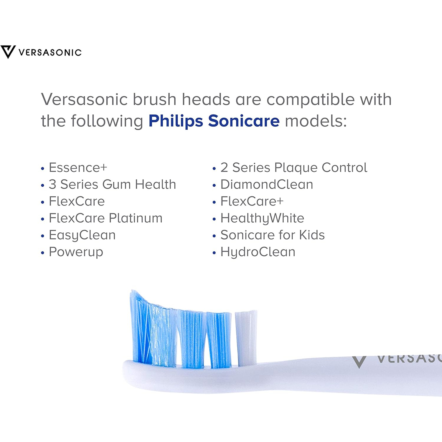 Paquet de 12 têtes de brossage de qualité supérieure de Versasonic. Têtes de brosse de rechange compatibles avec les brosses à dents Sonicare et