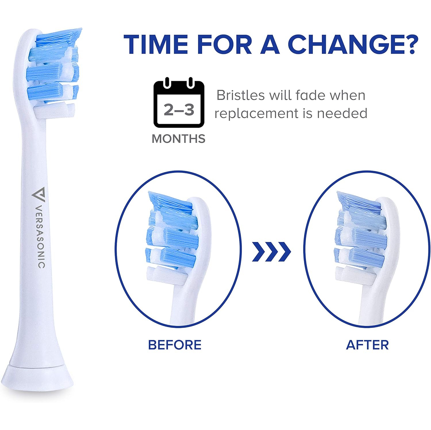 Paquet de 12 têtes de brossage de qualité supérieure de Versasonic. Têtes de brosse de rechange compatibles avec les brosses à dents Sonicare et