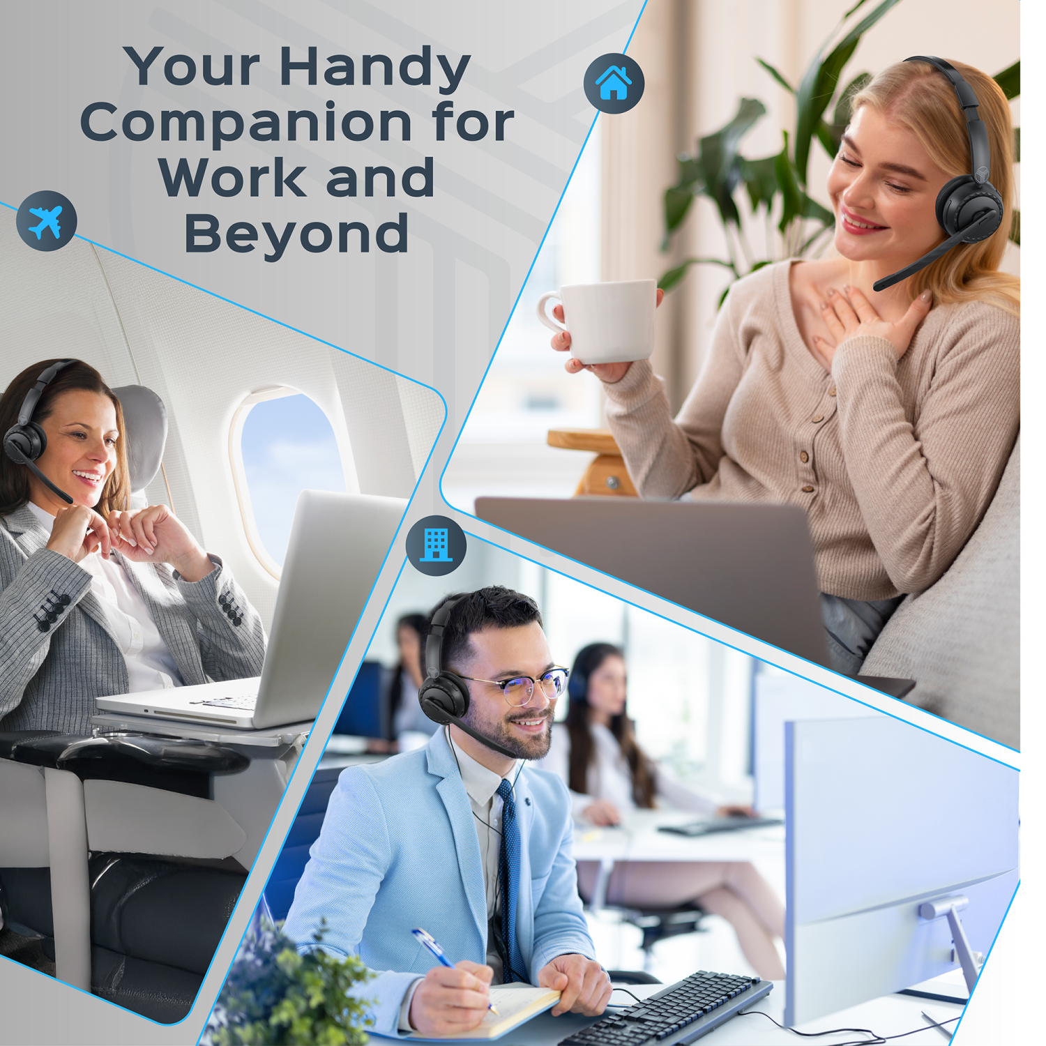 TREBLAB C7-Pro Wireless Bluetooth Headset, 45H Playtime, Bluetooth 5.3, 40mm Drivers, Type-C Fast Charging, IPX4 Waterproof, Wireless Headset with