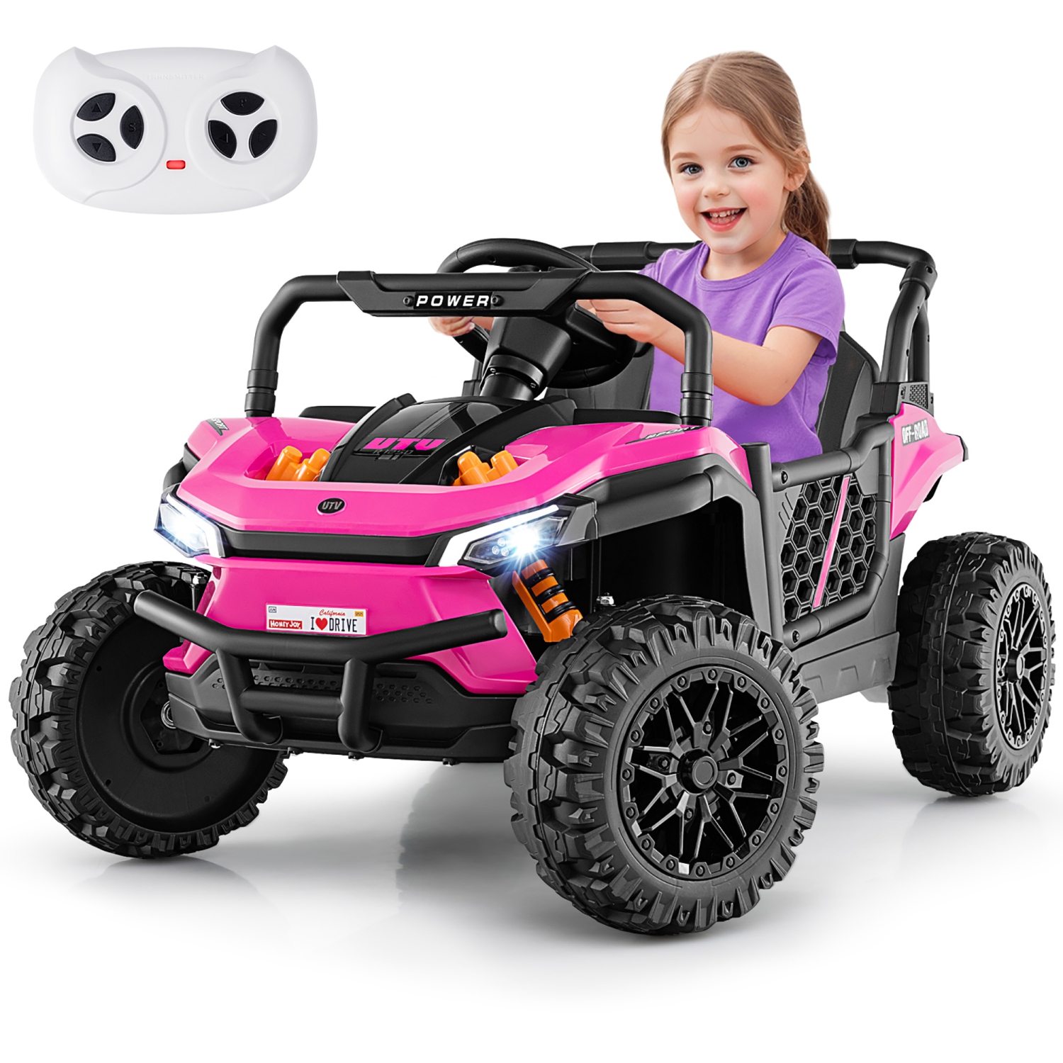 Gymax 12V Kids Ride on Truck w/Parental Remote 3 Speeds & Reverse Forward Function