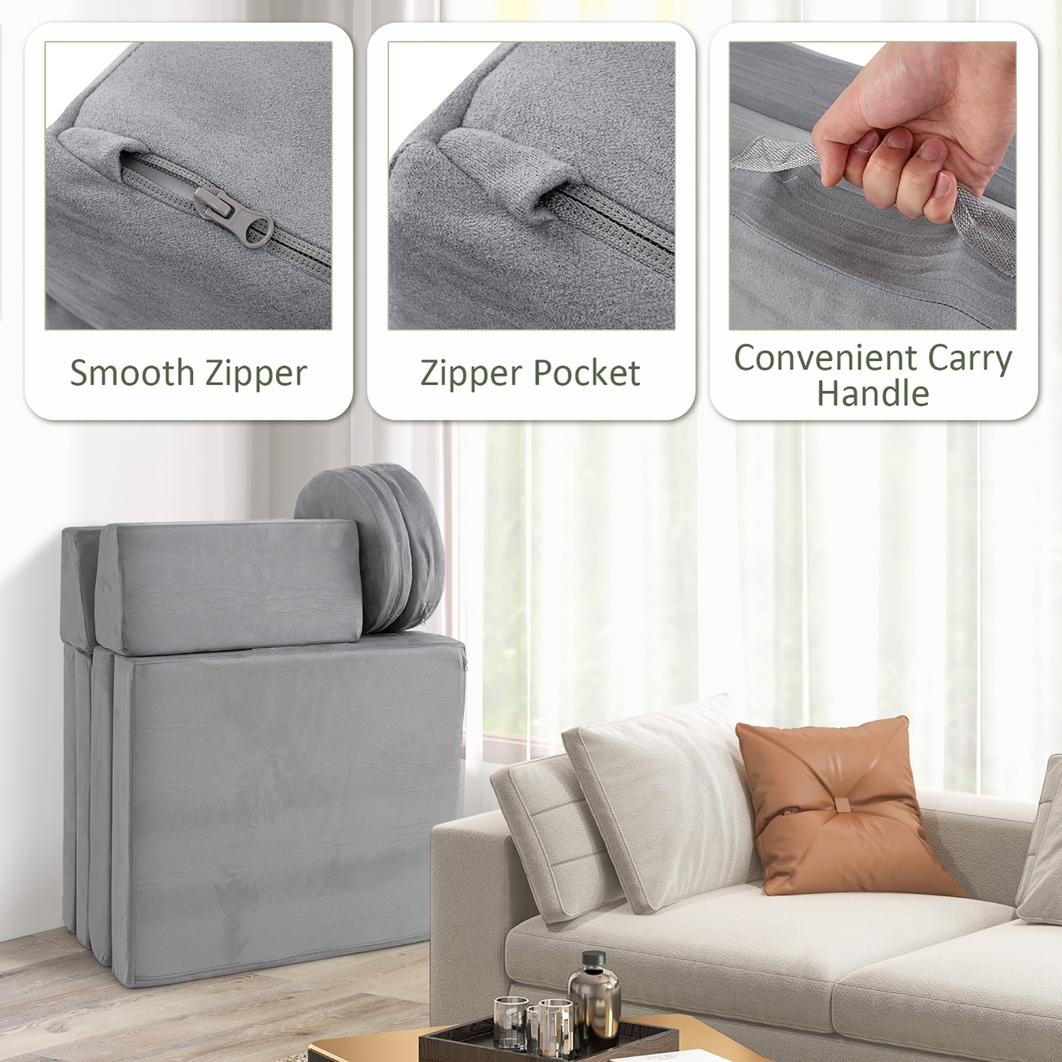 Gymax 6PCS Modular Kids Foam Play Couch Set w/Washable Covers Sectional Play Sofa