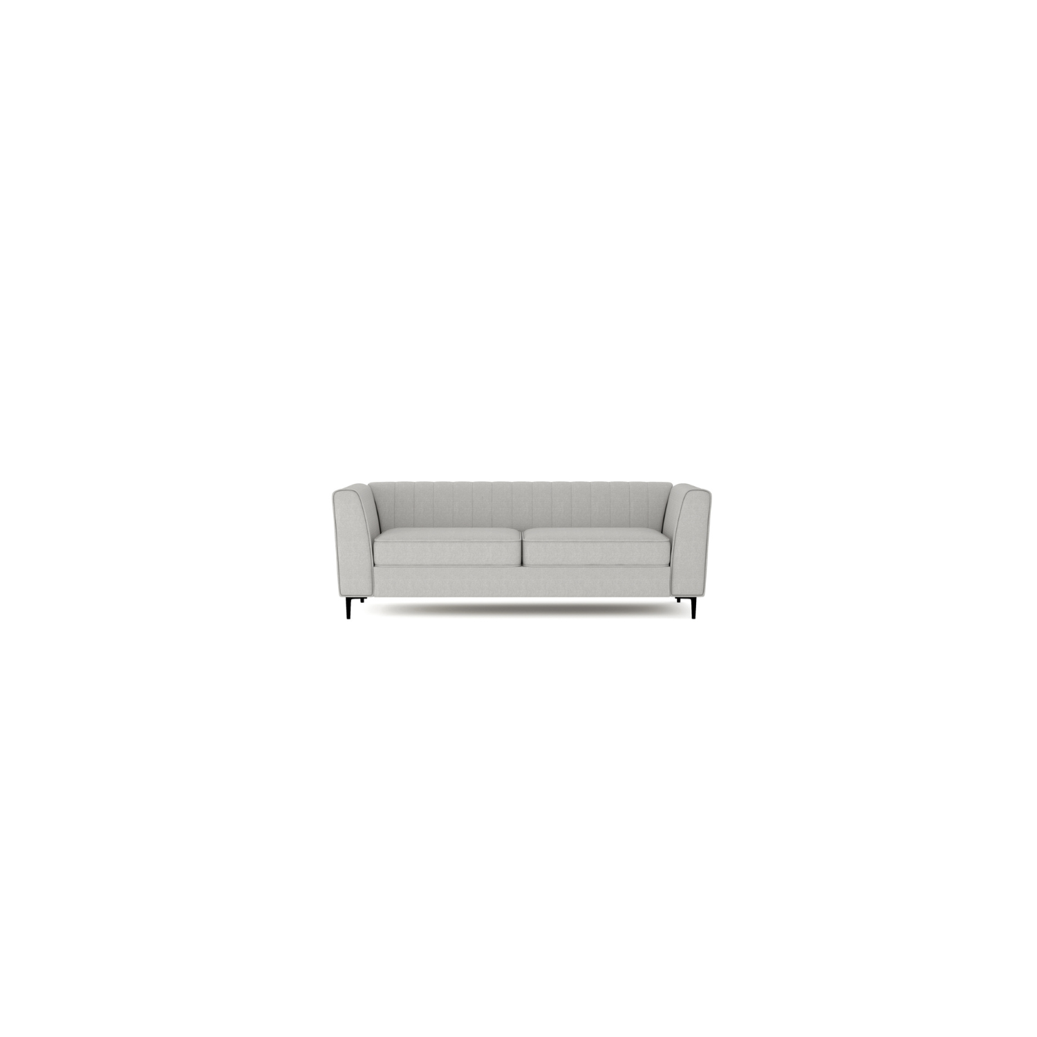 Aykah Enigma 3 Seater Sofa, Modern Upholstered Comfortable Sofa 76 Inch with Channel Tufting, Armrest, Metal Legs, Perfect for Living Room Furniture