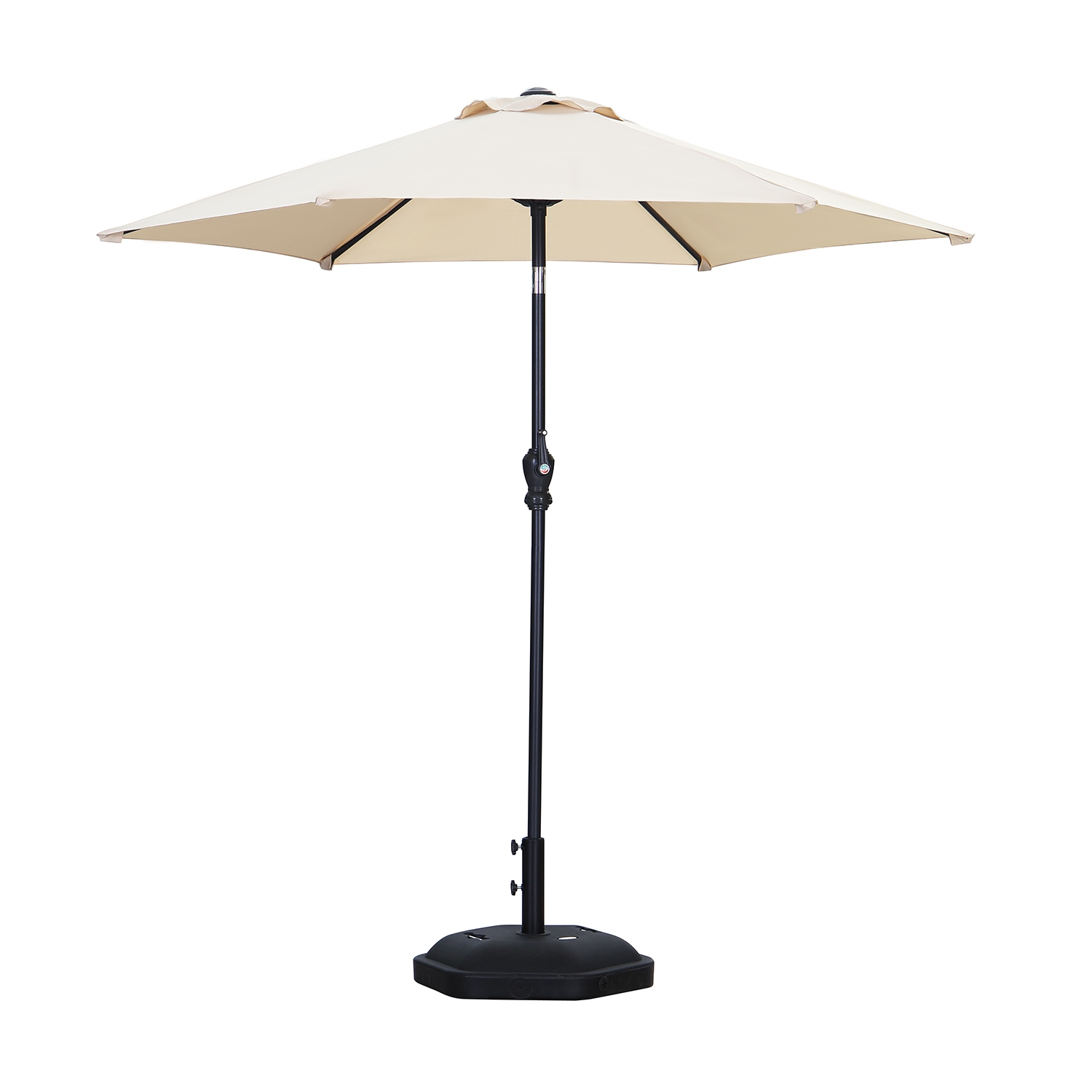 Ainfox 7.5ft Patio Outdoor Double-Sided Market Patio Umbrella Khaki