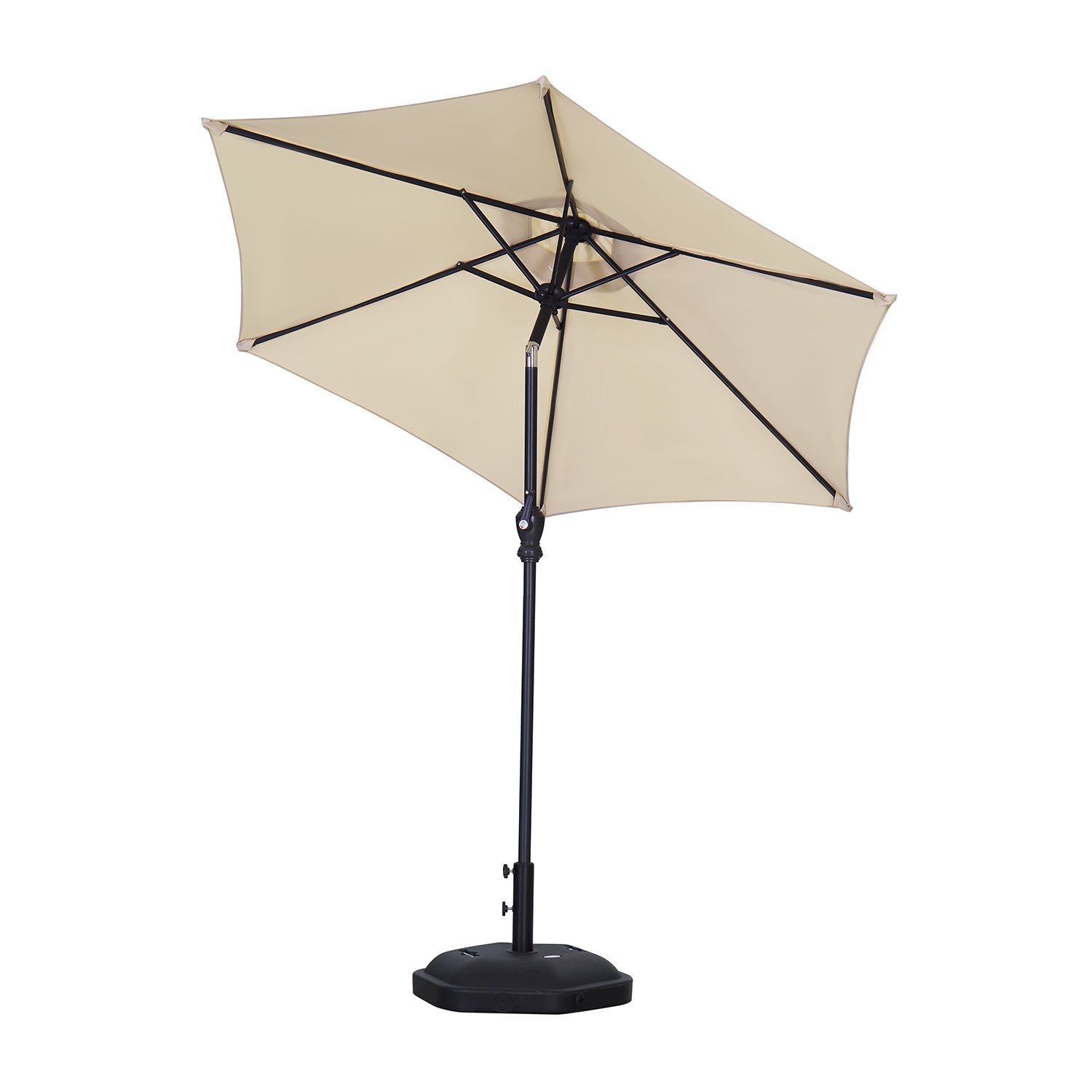 Ainfox 7.5ft Patio Outdoor Double-Sided Market Patio Umbrella Khaki