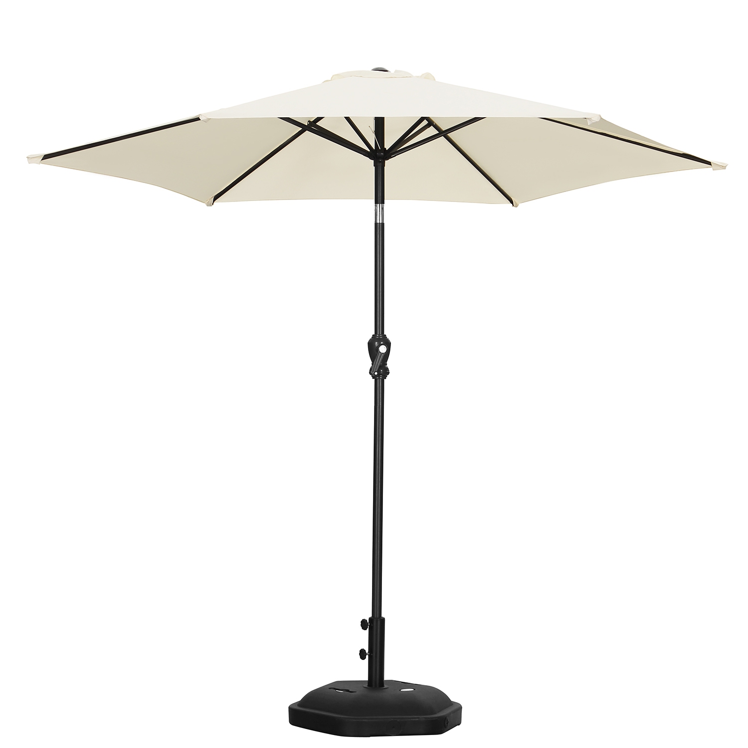 Ainfox 7.5ft Patio Outdoor Double-Sided Market Patio Umbrella White