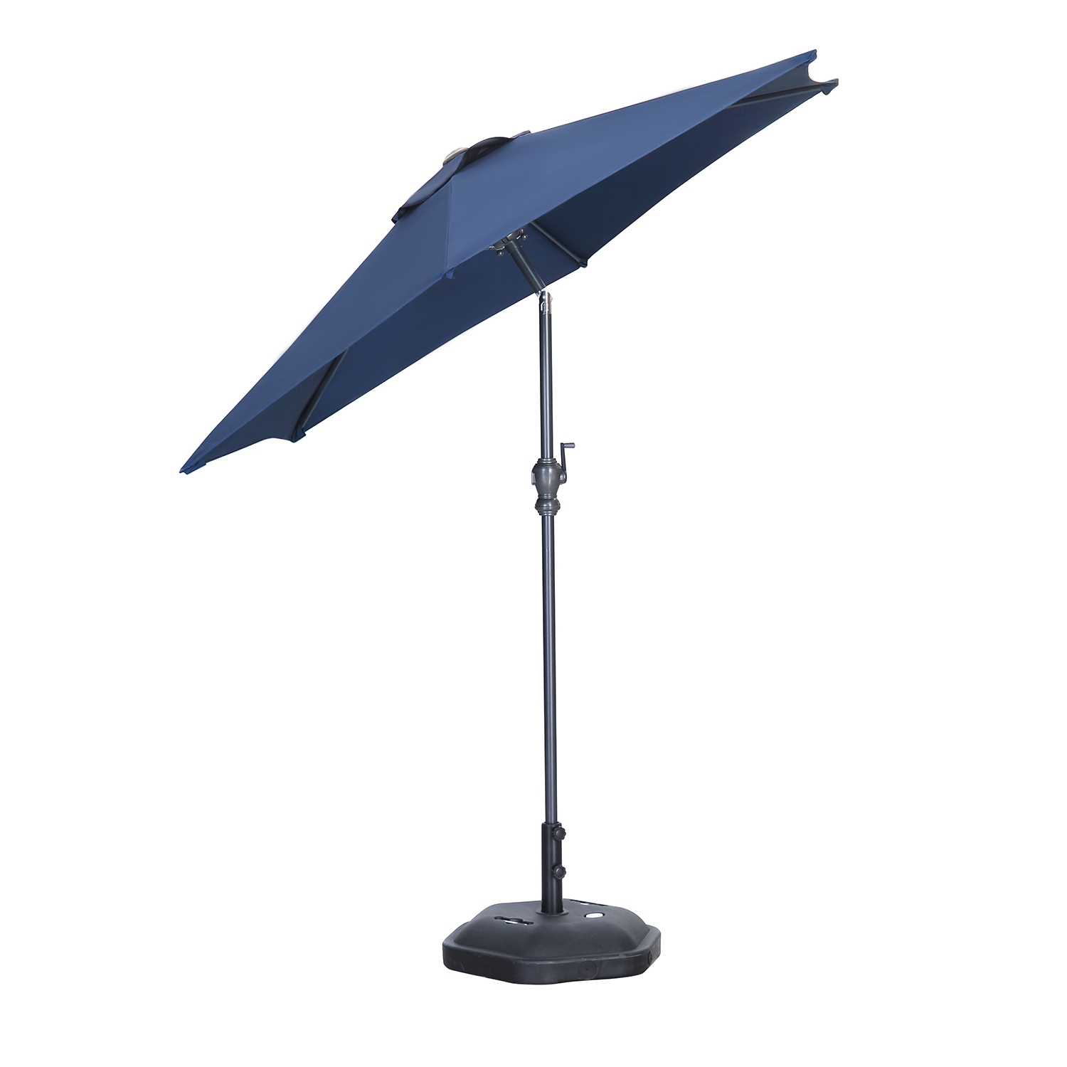 Ainfox 7.5ft Patio Outdoor Double-Sided Market Patio Umbrella Navy Blue