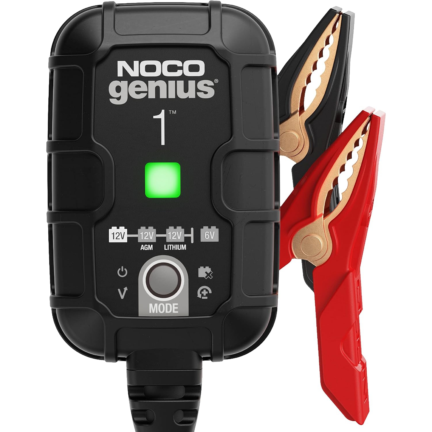 NOCO GENIUS1, 1A Car Battery Charger, 6V and 12V Automotive Battery Charger, Battery Maintainer, Trickle Charger and Desulfator for AGM, Lithium,