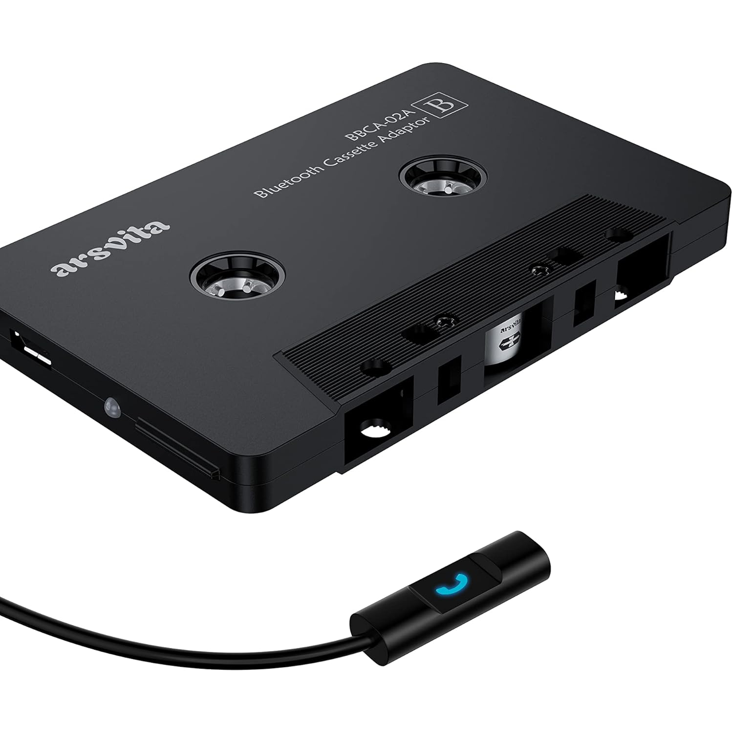 Arsvita - Adaptateur cassette Bluetooth 5,0 vers auxiliaire pour l'auto, adaptateur audio cassette, appels mains libres